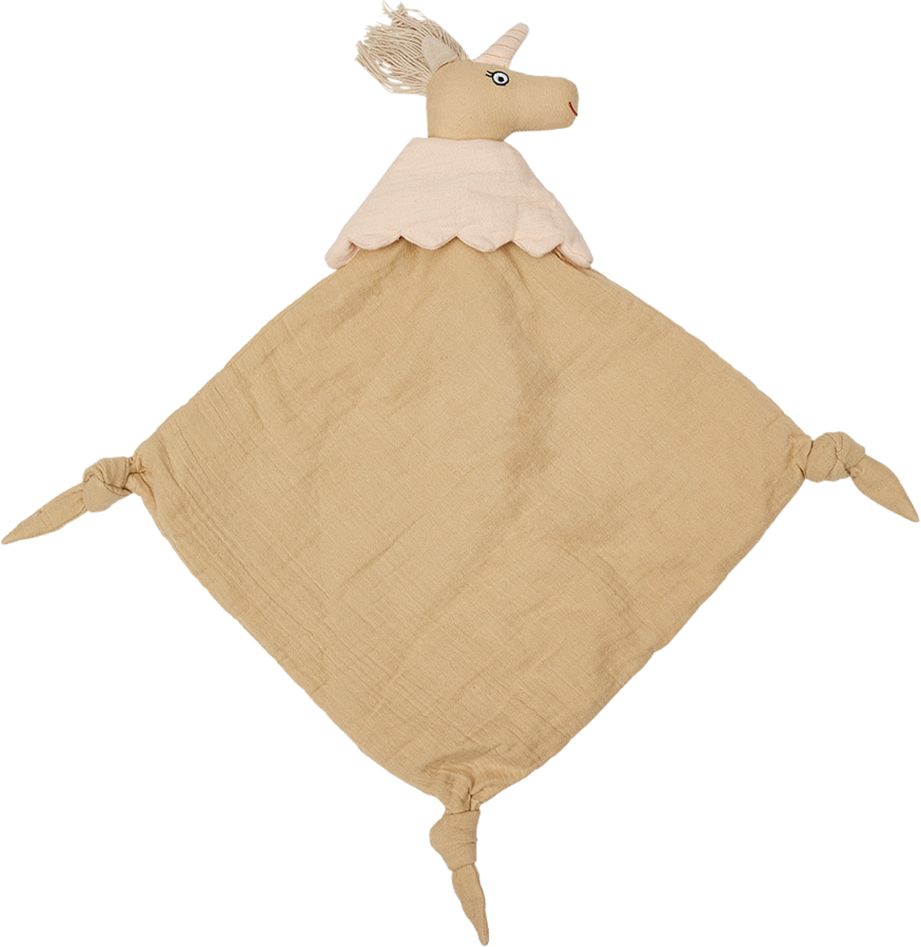 Ummi Cuddle Cloth, från OYOY Mini, i färgen camel,rose. Klicka för att öppna bilden i stort format