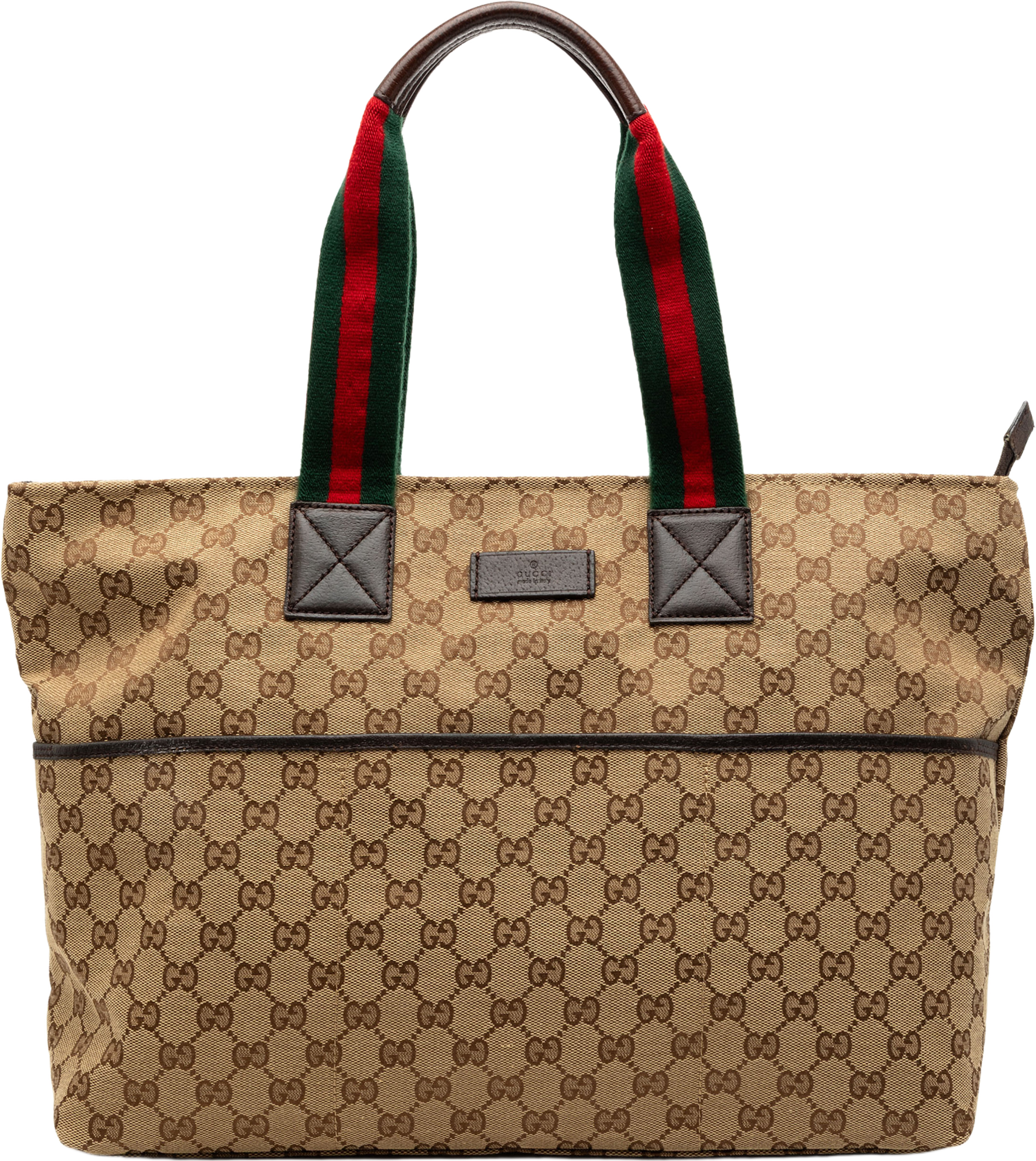 Gucci Gg Canvas Web Tote, från Luxclusif, i färgen beige. Klicka för att öppna bilden i stort format