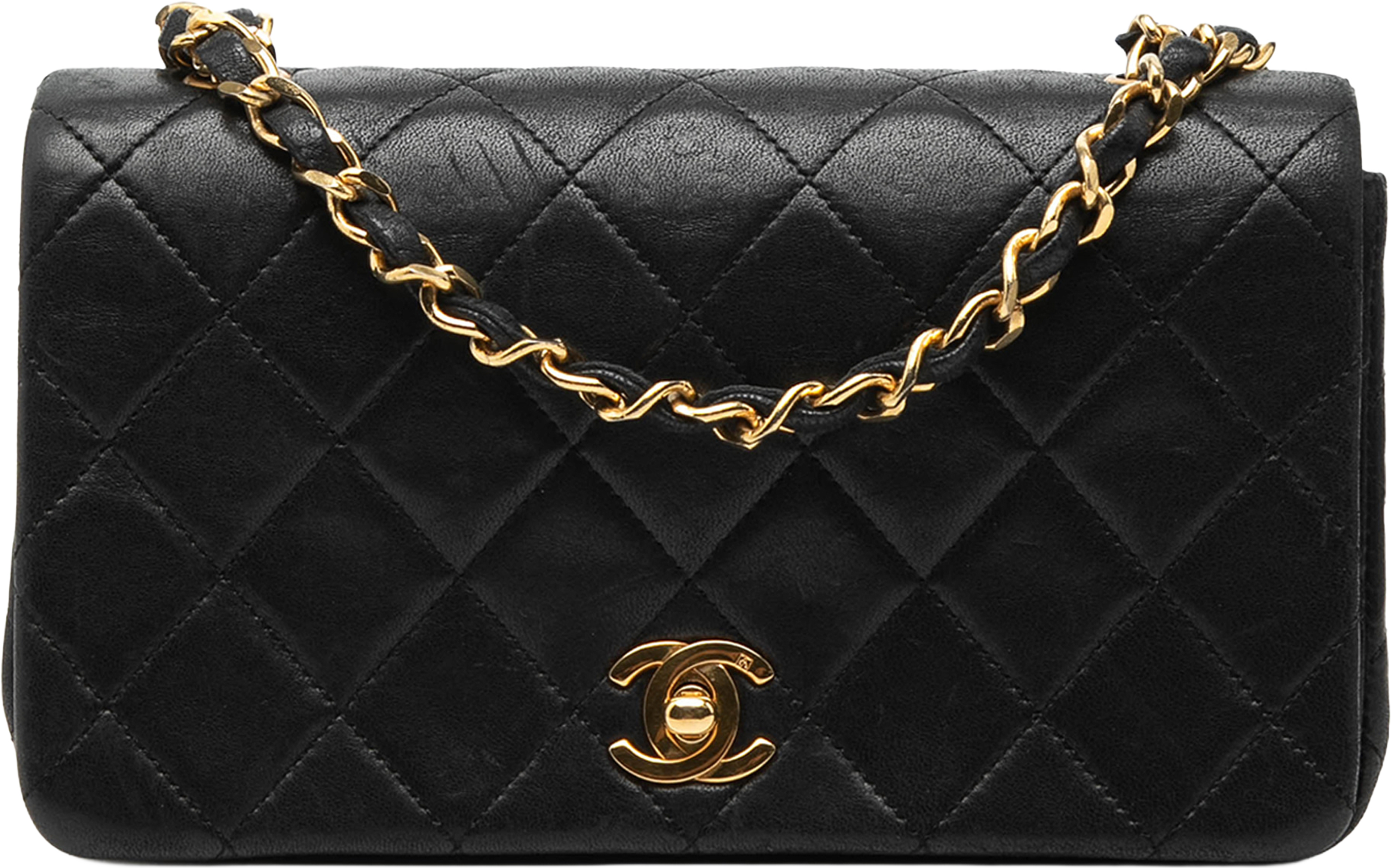 Chanel Mini Cc Quilted Lambskin Full Flap, från Luxclusif, i färgen black. Klicka för att öppna bilden i stort format