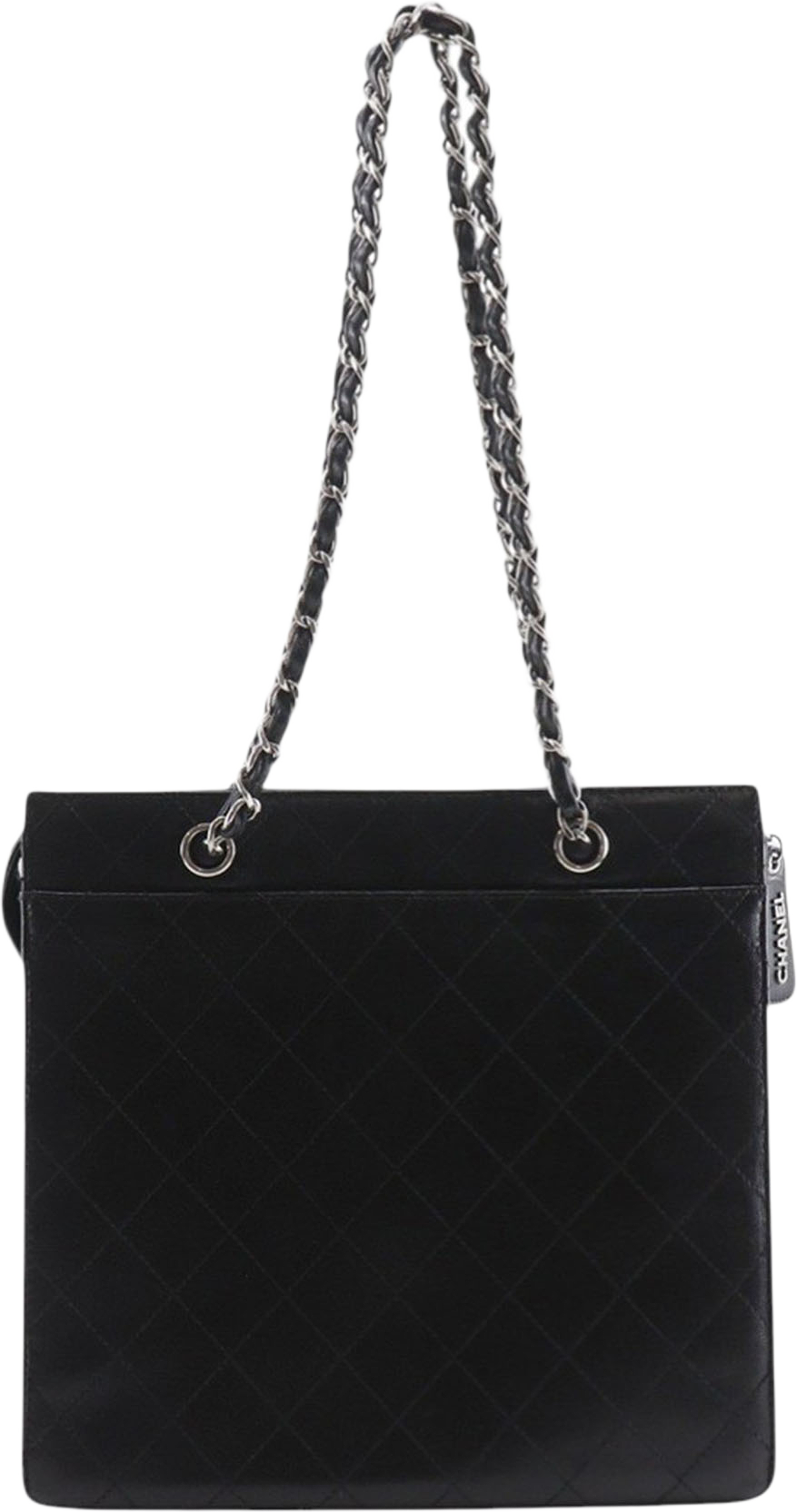 Chanel Quilted Caviar Chain Tote, från Luxclusif, i färgen black. Klicka för att öppna bilden i stort format