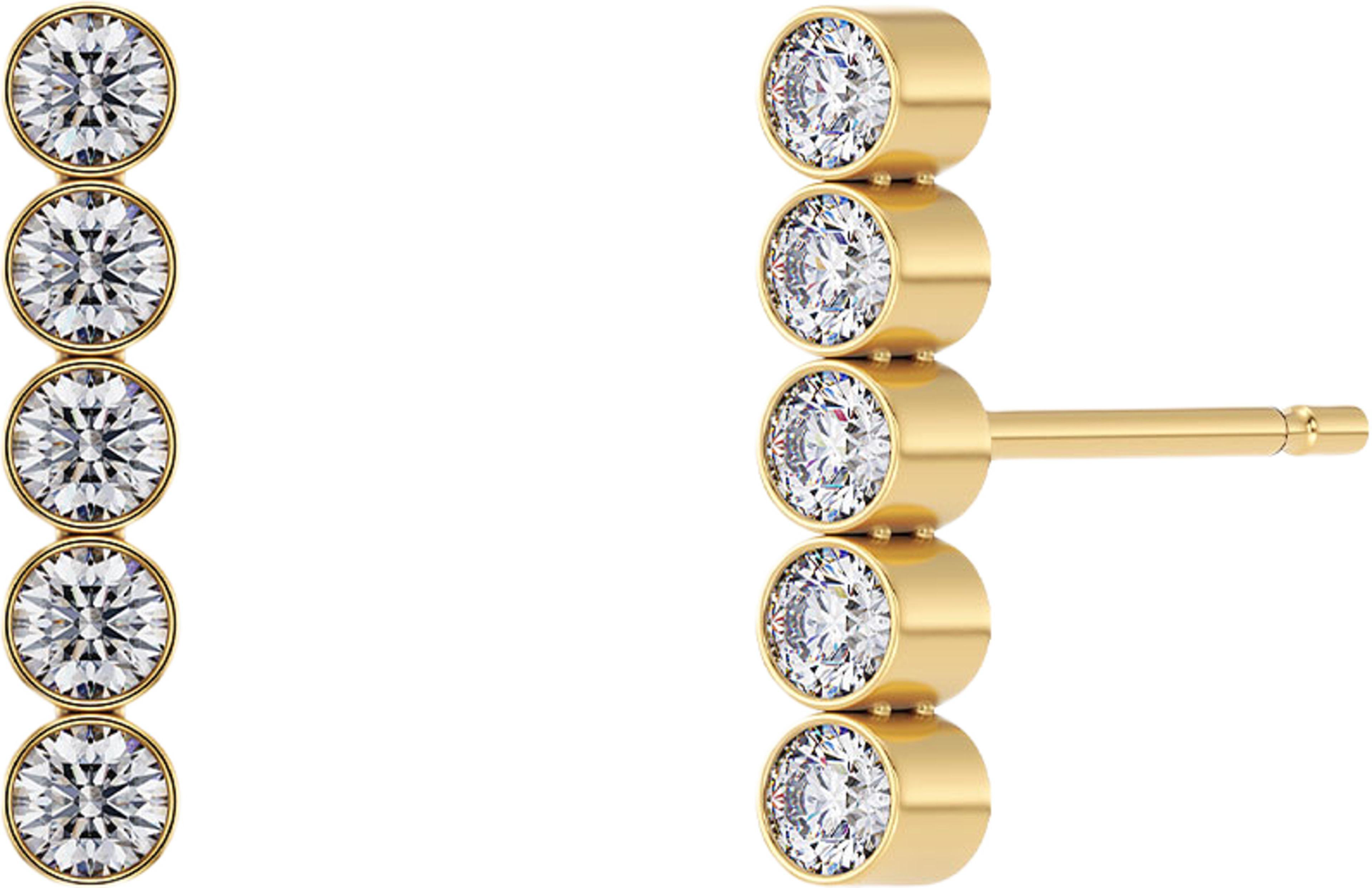 Twiggy Studs CZ Gold