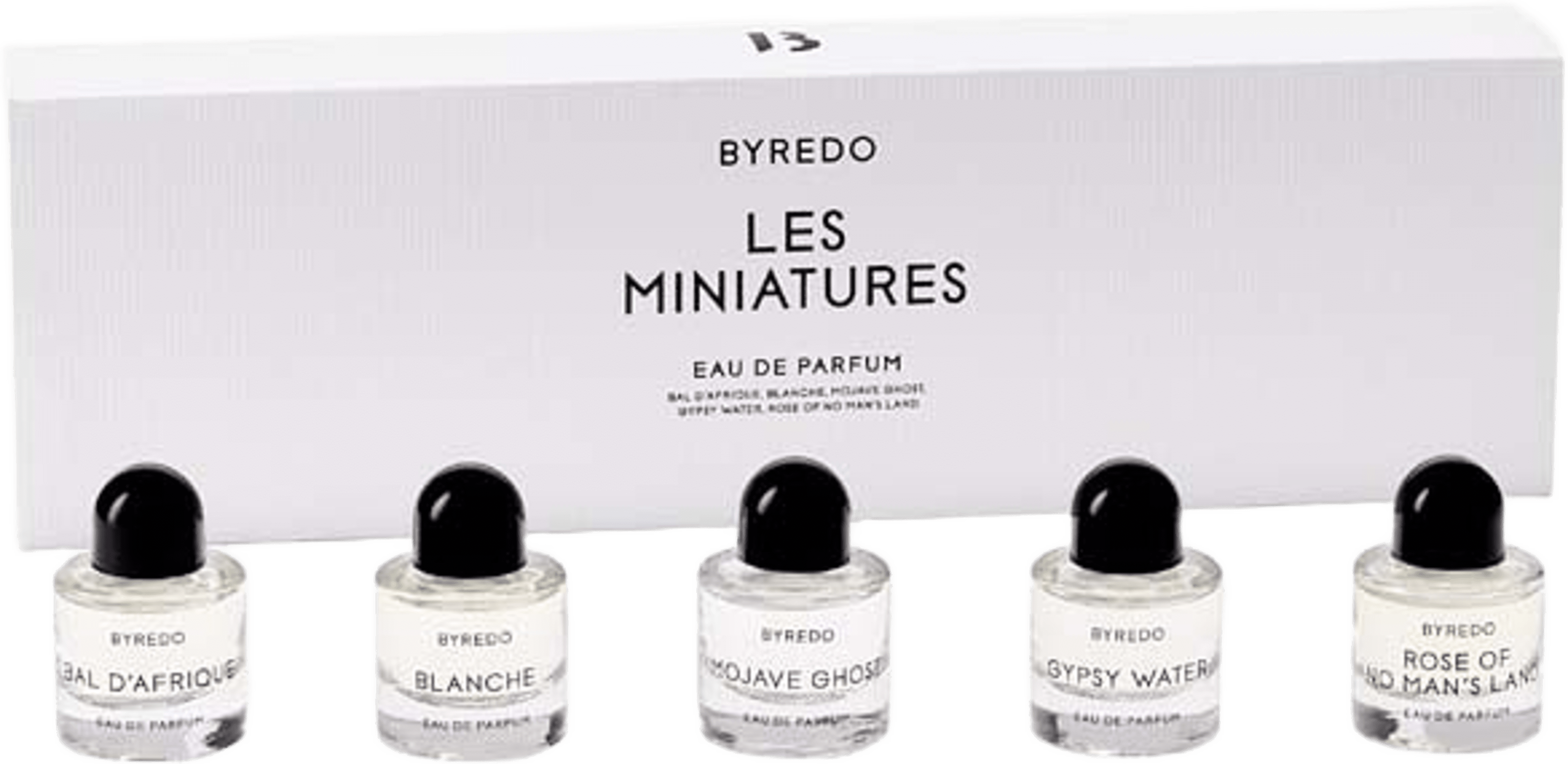 Les Miniatures - Mini Set 5x8 ml Gift Box, från BYREDO. Klicka för att öppna bilden i stort format