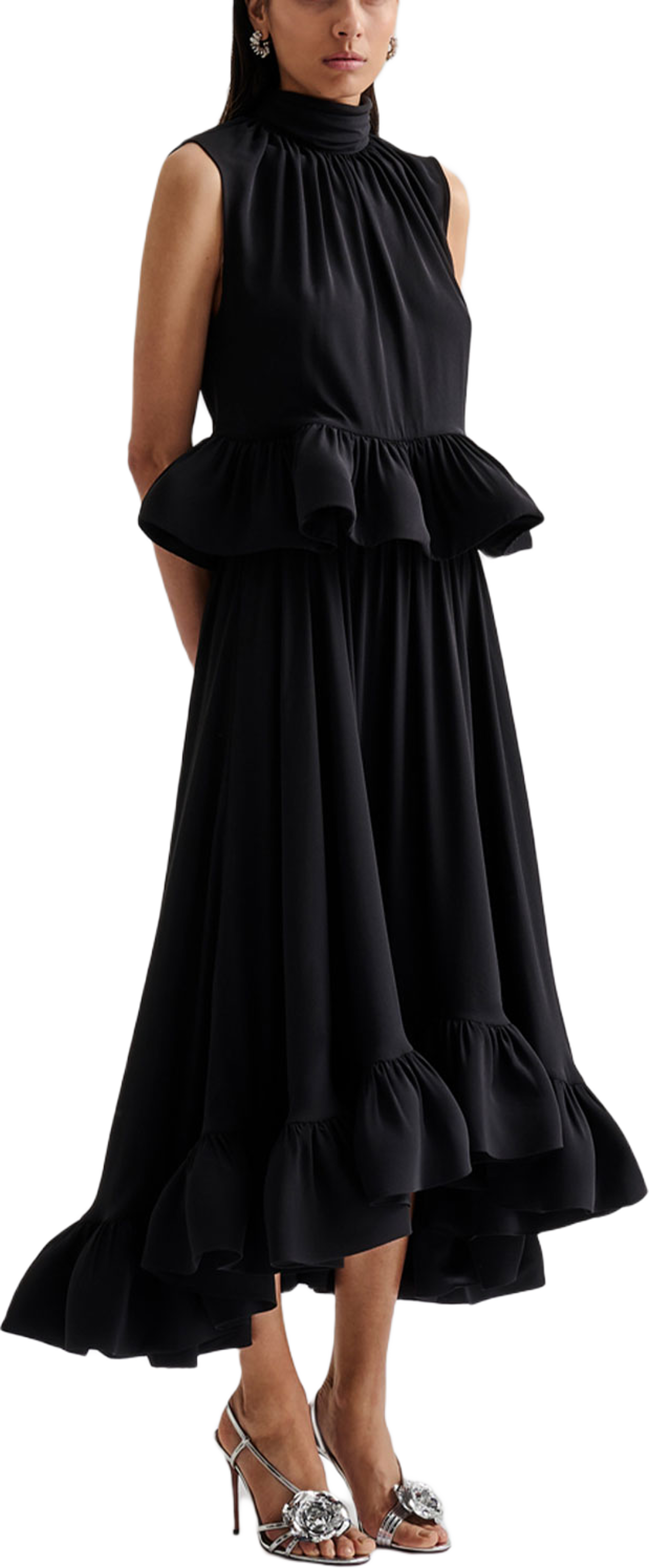 Lune Halterneck Frilled Hem Blouse