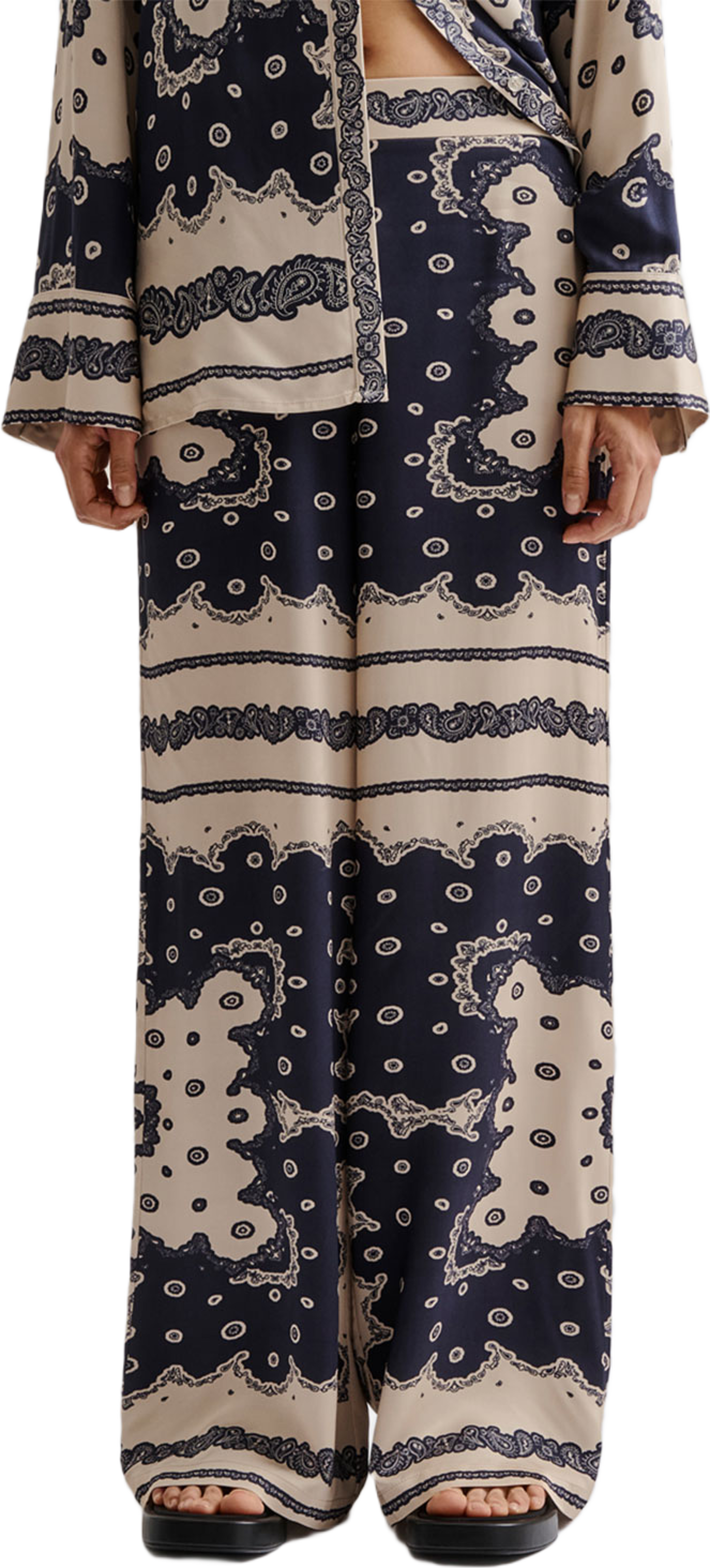 Bella satin look palazzo pants