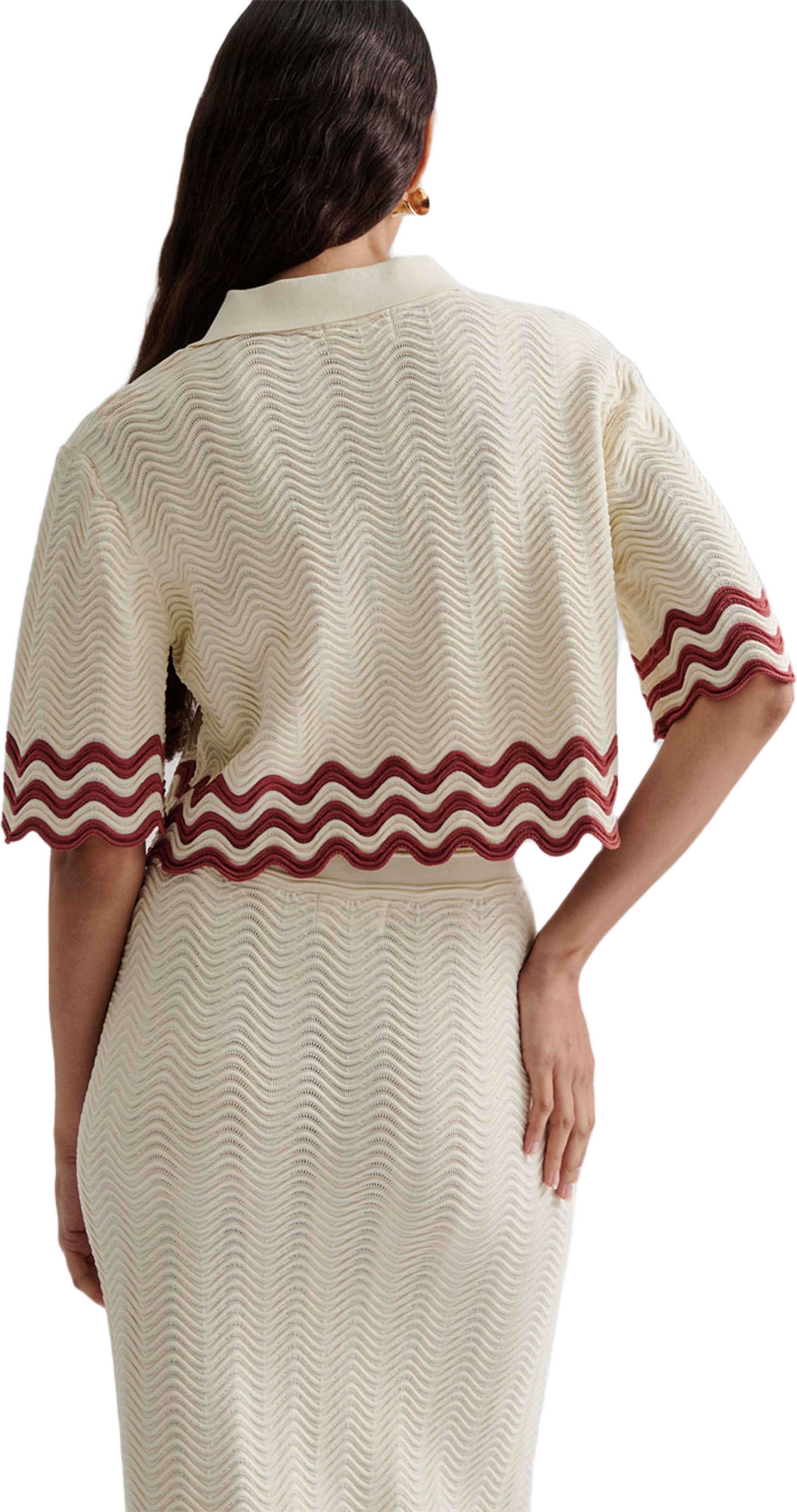 Josefin Scallop Knitted Cropped Top