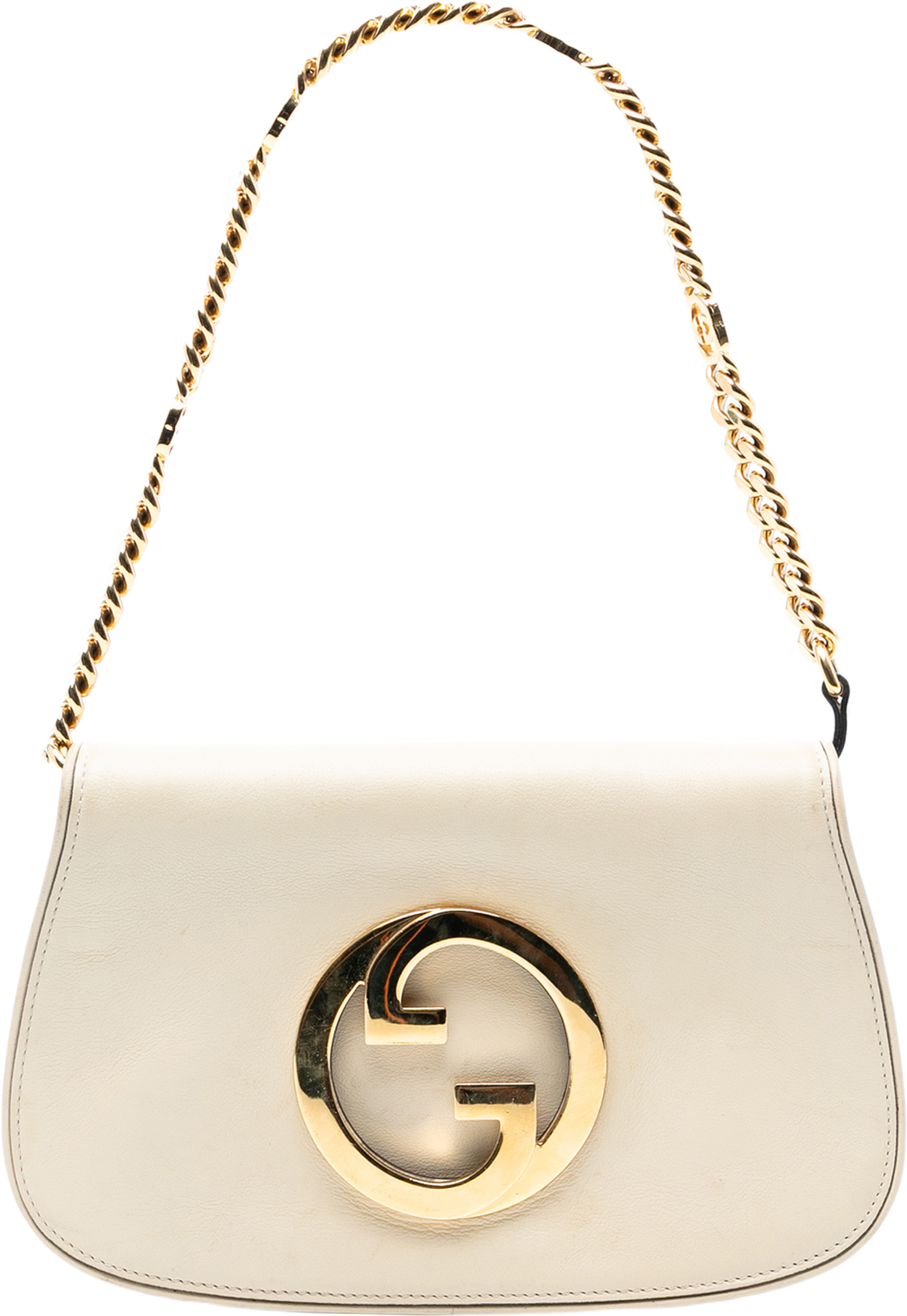 Gucci Calfskin Blondie Chain Satchel, från Luxclusif, i färgen ivory. Klicka för att öppna bilden i stort format