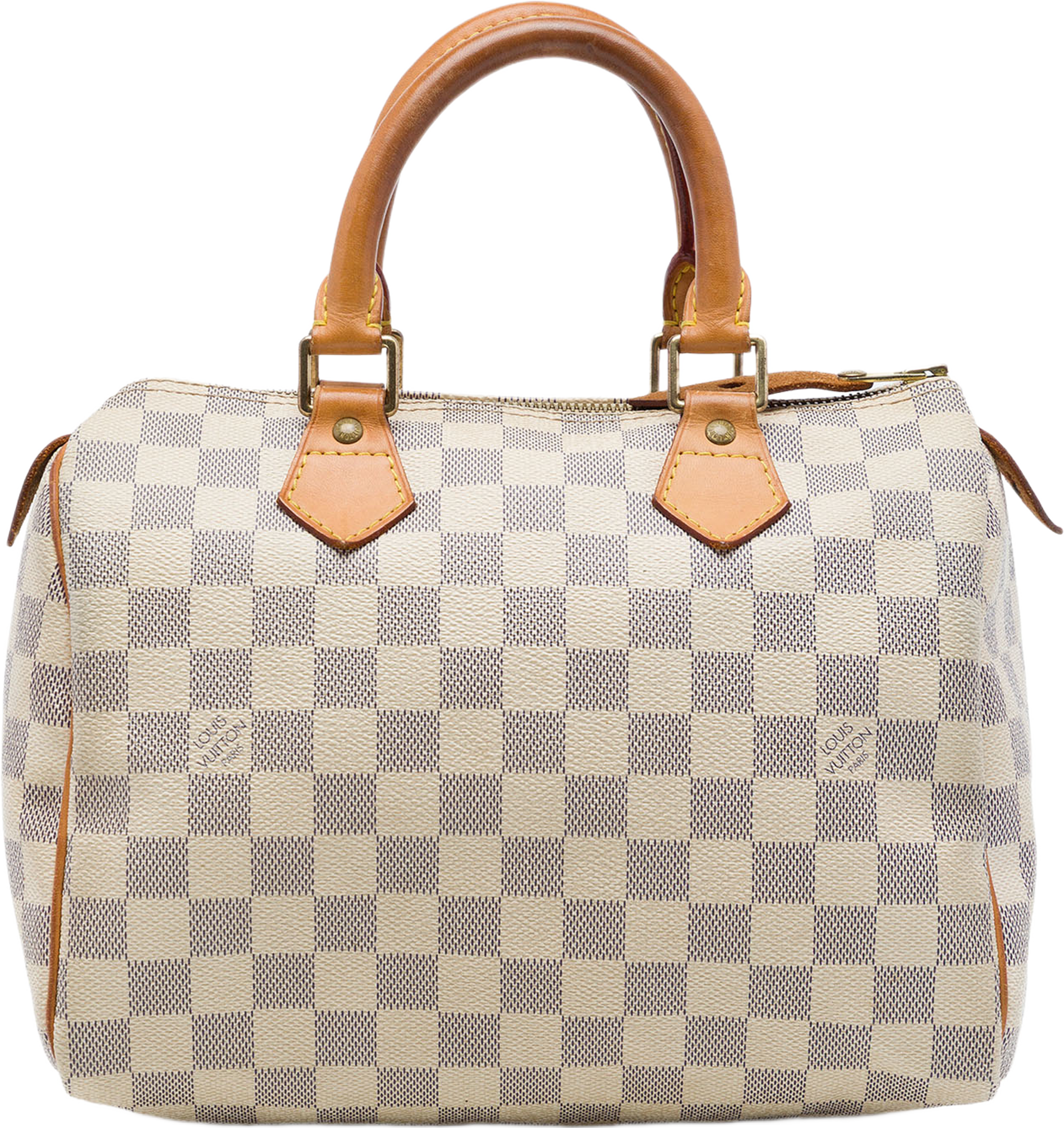 Louis Vuitton Damier Azur Speedy 25, från Luxclusif, i färgen vit. Klicka för att öppna bilden i stort format