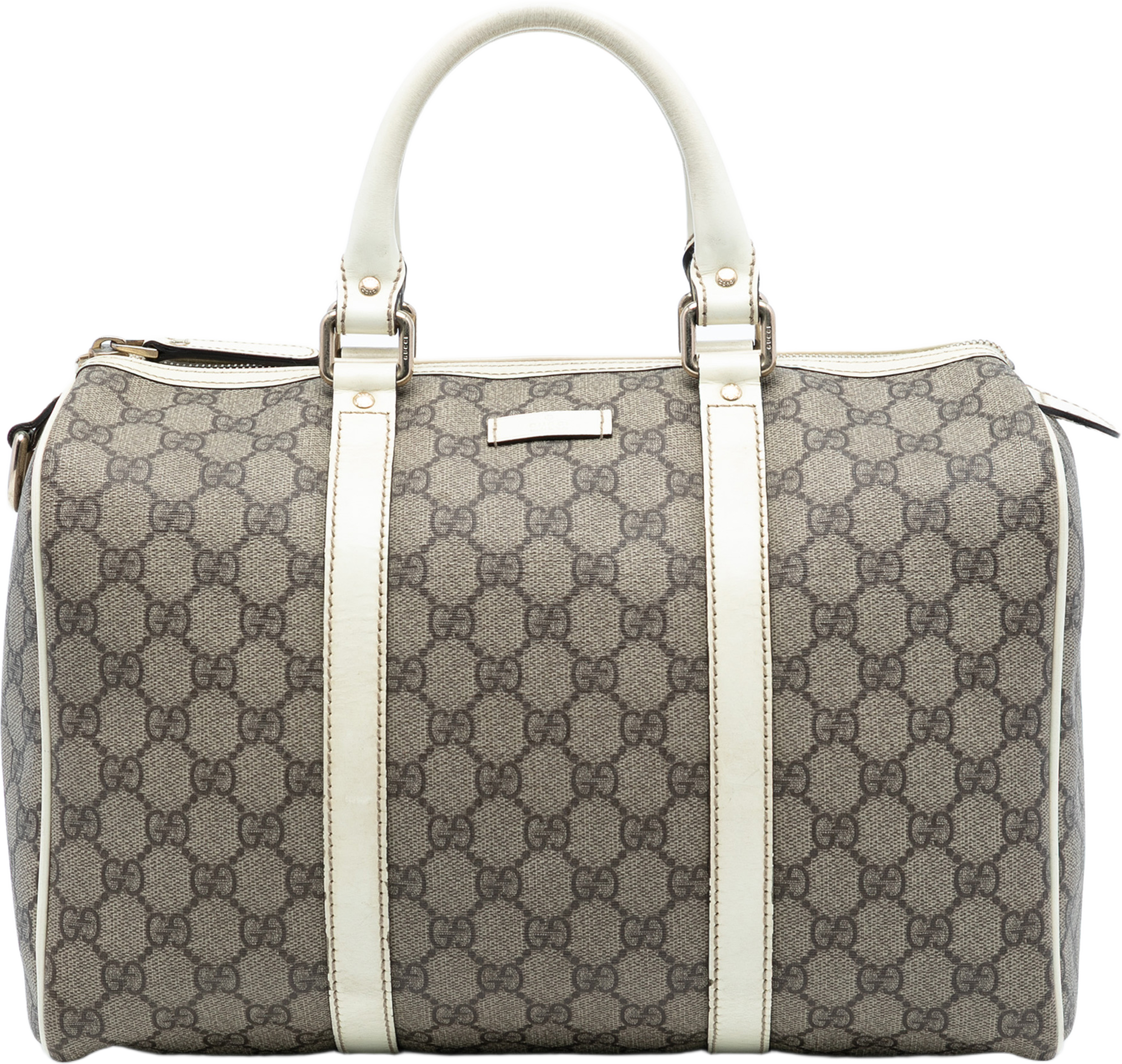 Gucci Medium Gg Supreme Joy Boston Bag, från Luxclusif, i färgen beige. Klicka för att öppna bilden i stort format