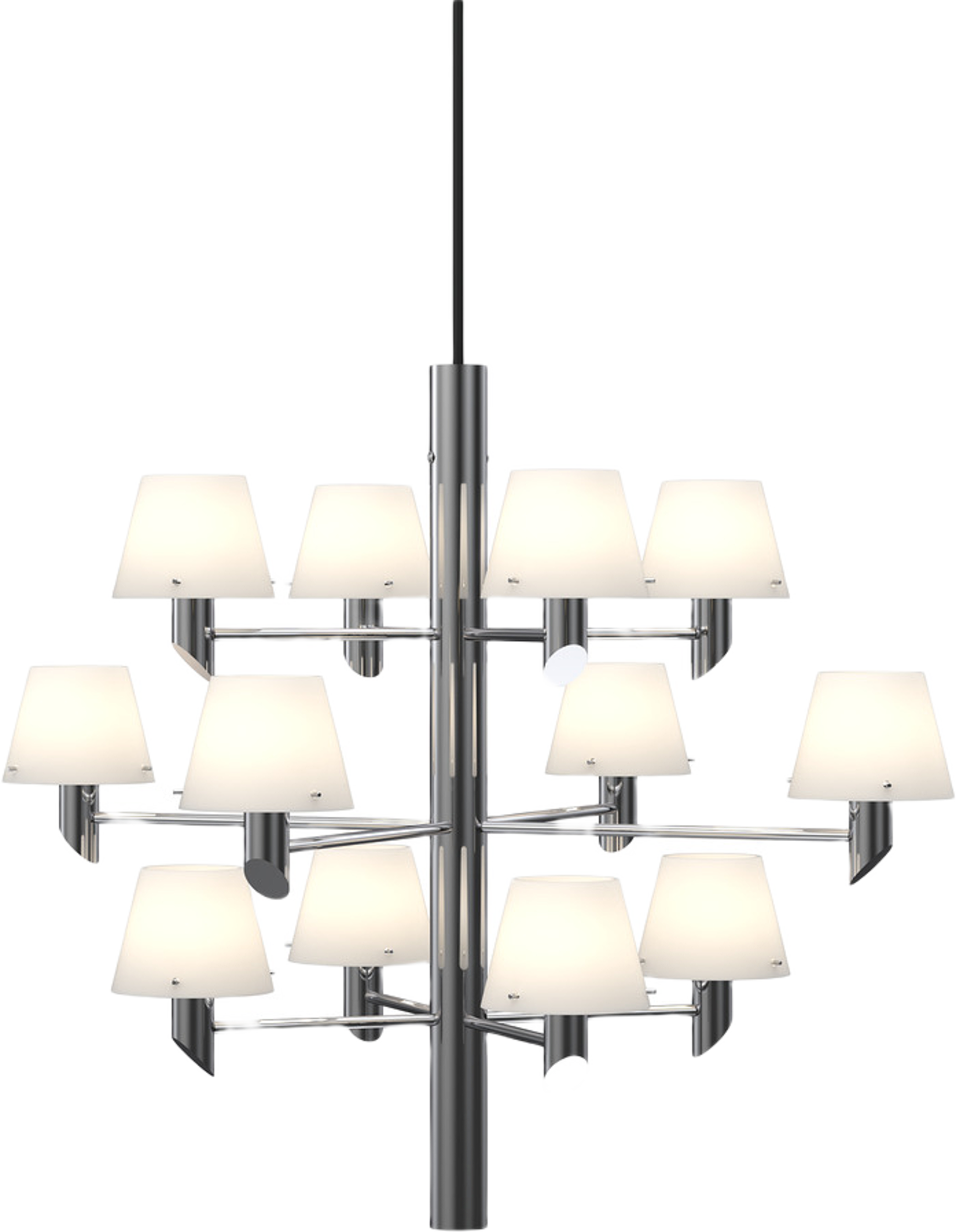 Krona Gil 12, från Herstal, i färgen krom/opal glas. Klicka för att öppna bilden i stort format