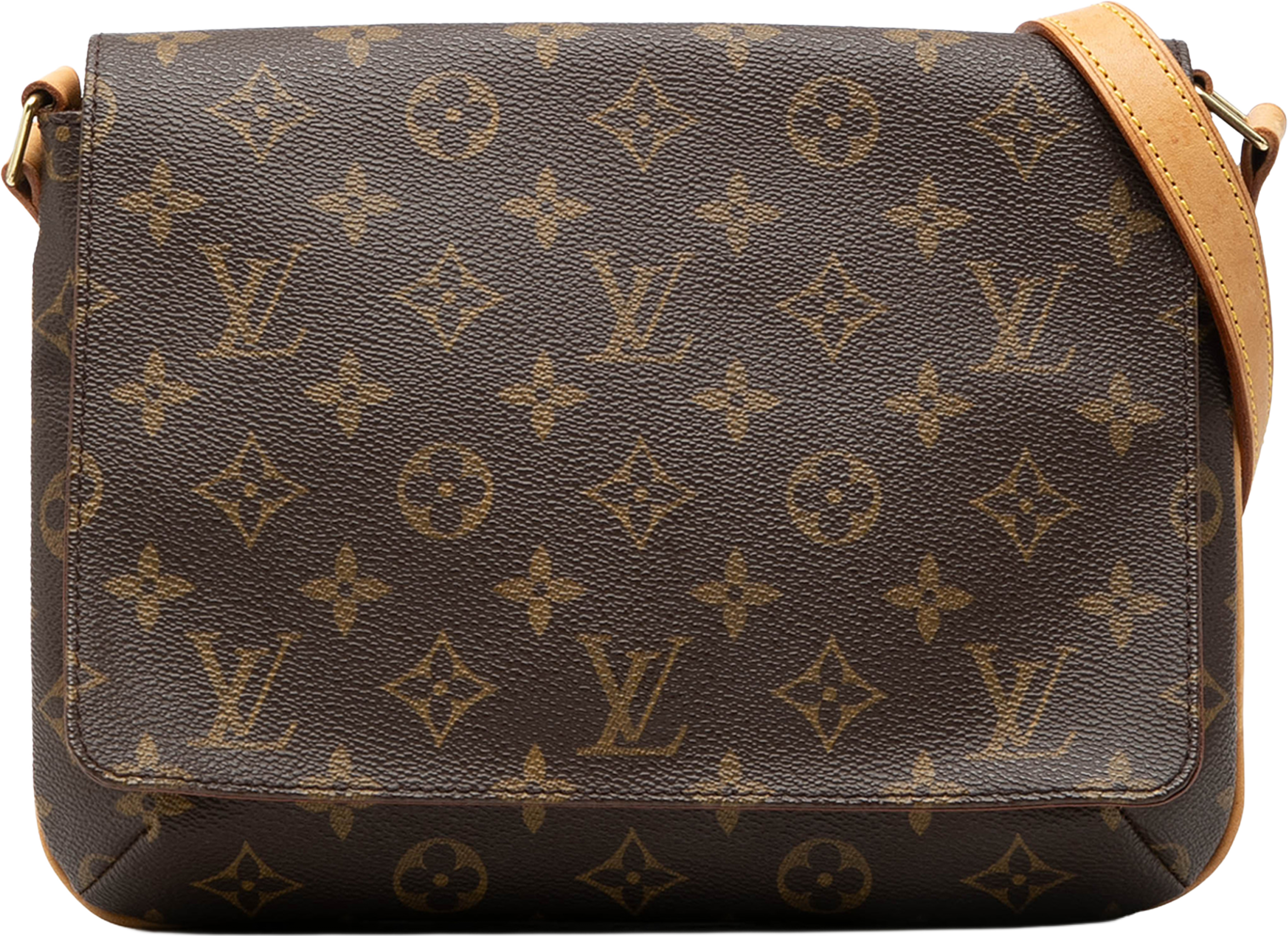 Louis Vuitton Monogram Musette Tango Short Strap, från Luxclusif, i färgen brown. Klicka för att öppna bilden i stort format