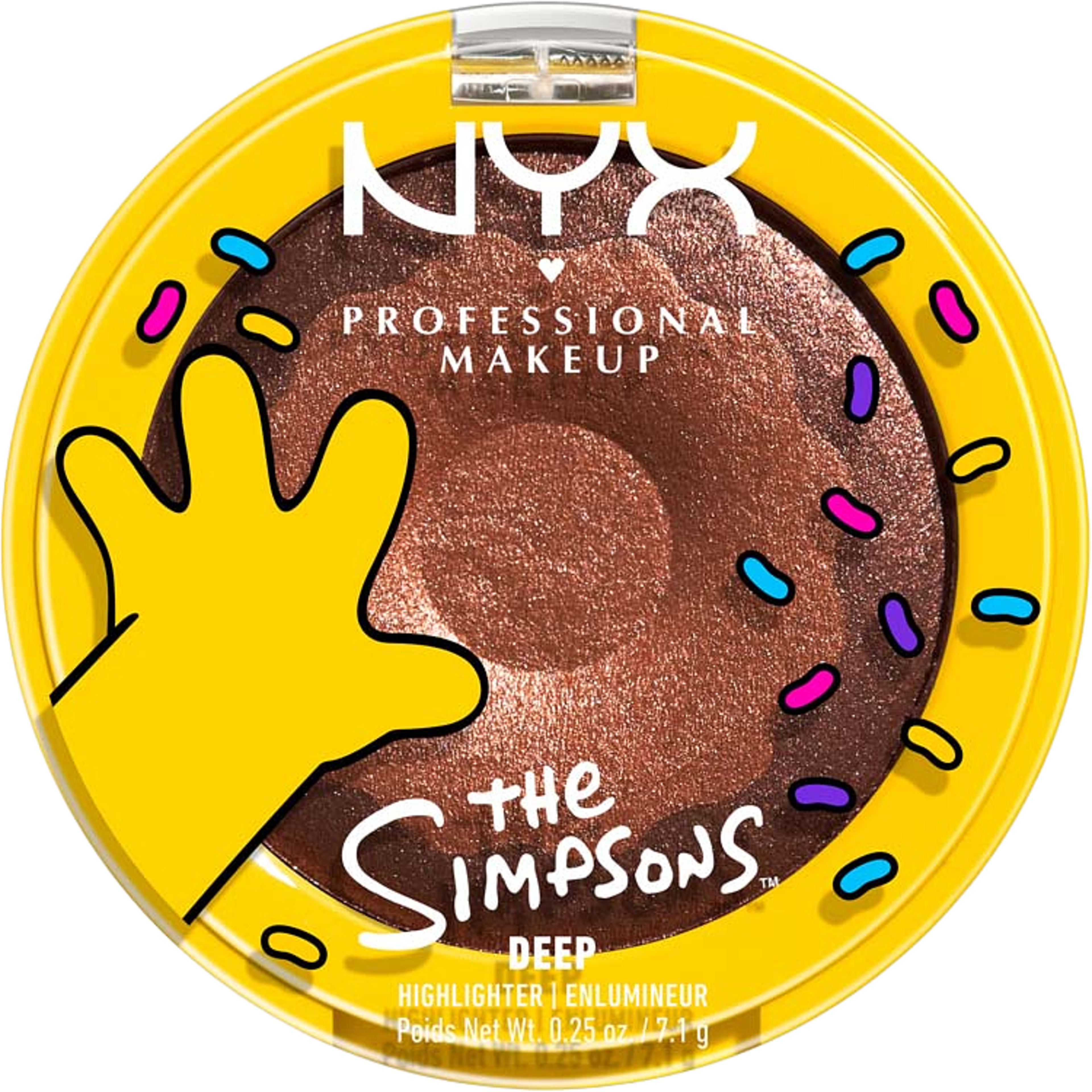 Homer Simpson Donut Highlighter, från NYX Professional Makeup, i färgen Glazed Over. Klicka för att öppna bilden i stort format