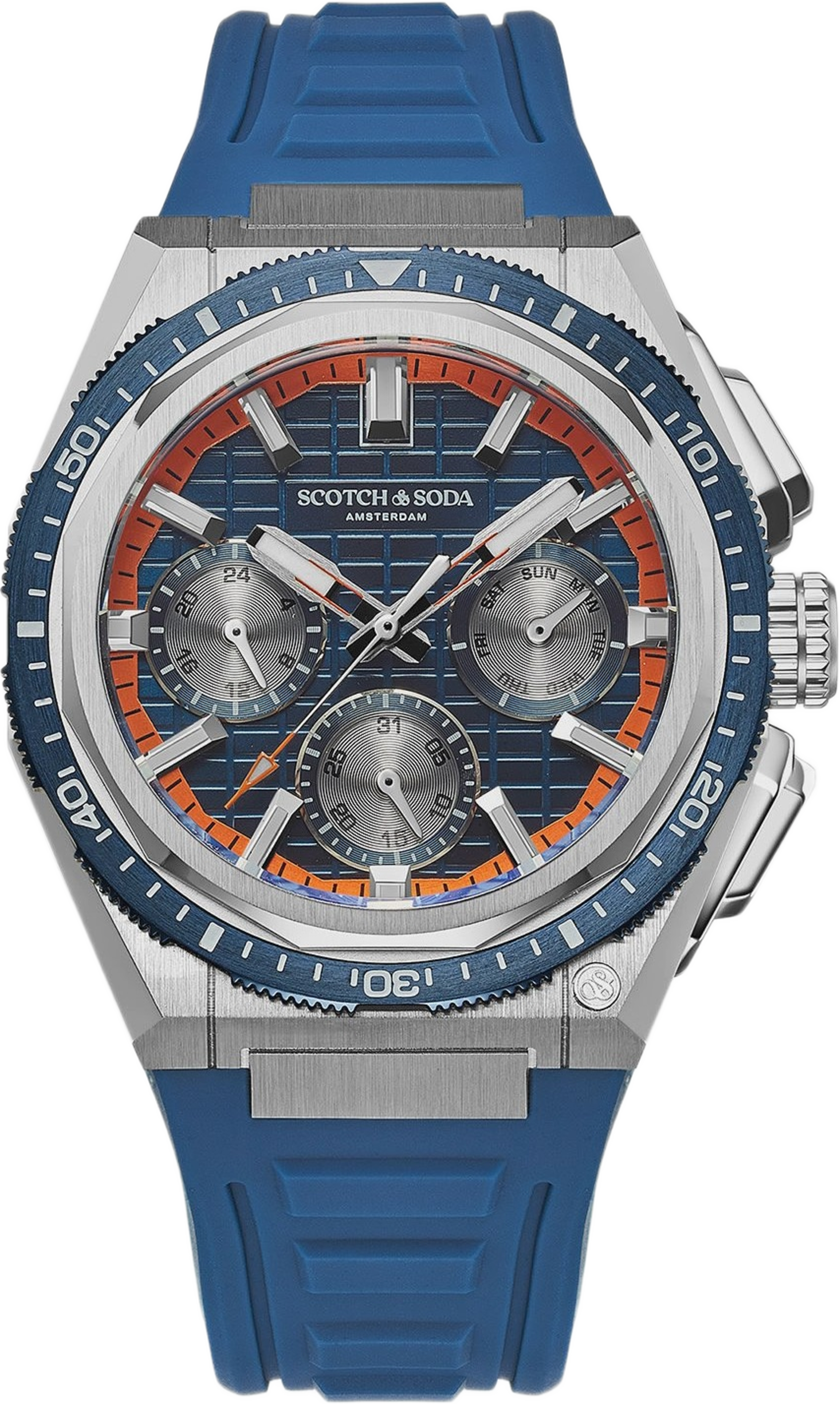 Scotch & Soda Herr Blå/stål, Gummiband - Ssm.100a, från Scotch & Soda, i färgen 1. Klicka för att öppna bilden i stort format