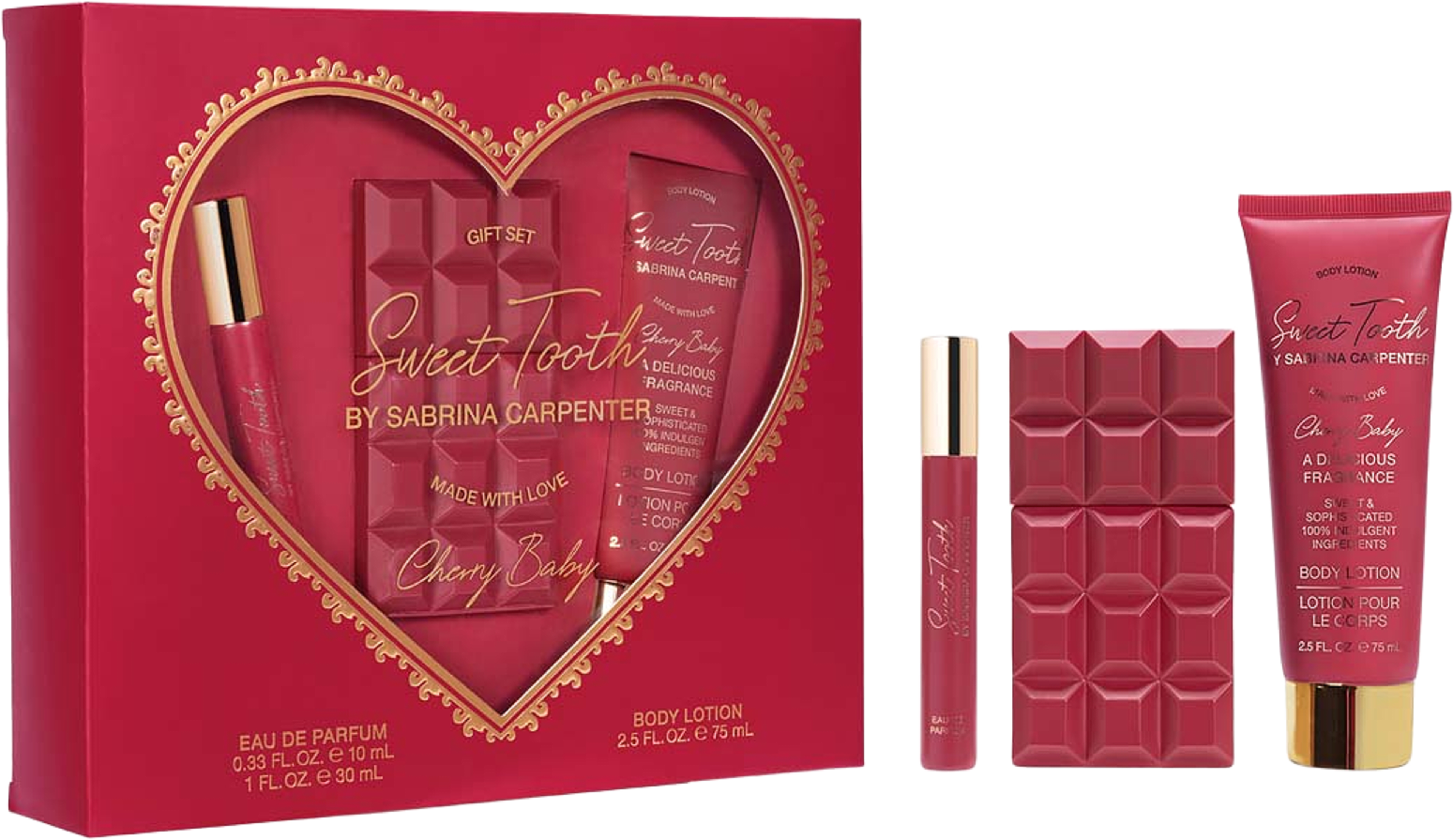 Gift Set Cherry Baby EdP, från Sabrina Carpenter. Klicka för att öppna bilden i stort format
