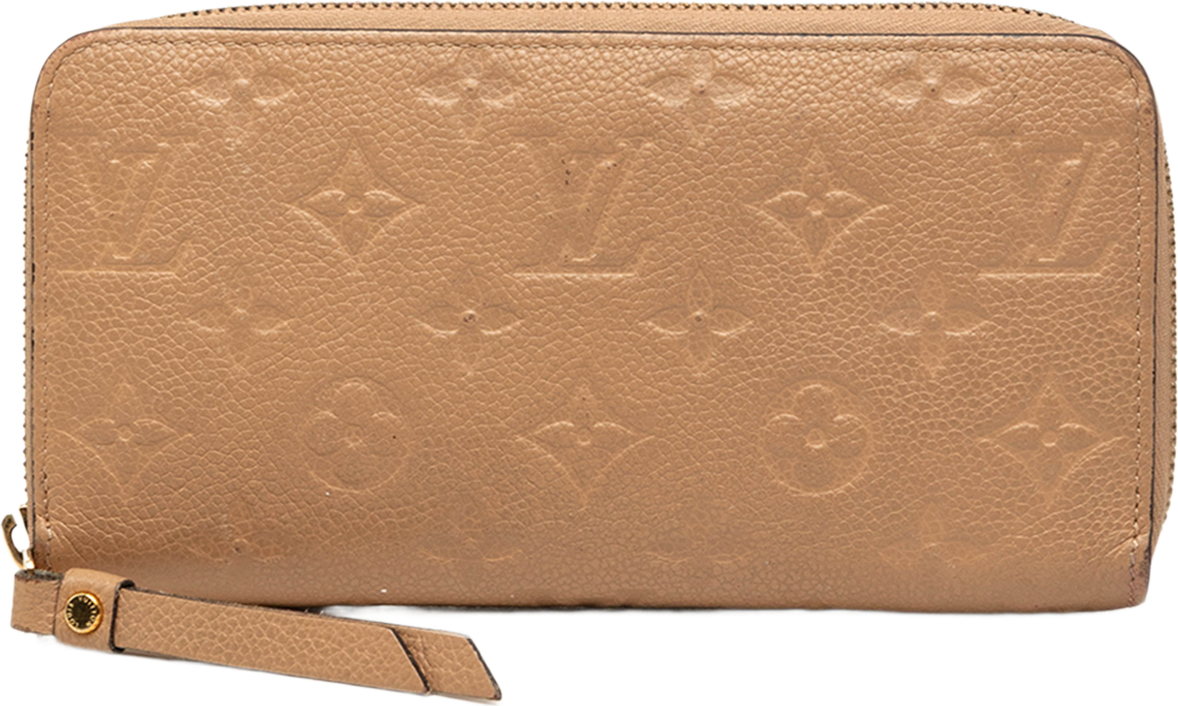 Louis Vuitton Monogram Empreinte Zippy Wallet, från Luxclusif, i färgen beige. Klicka för att öppna bilden i stort format