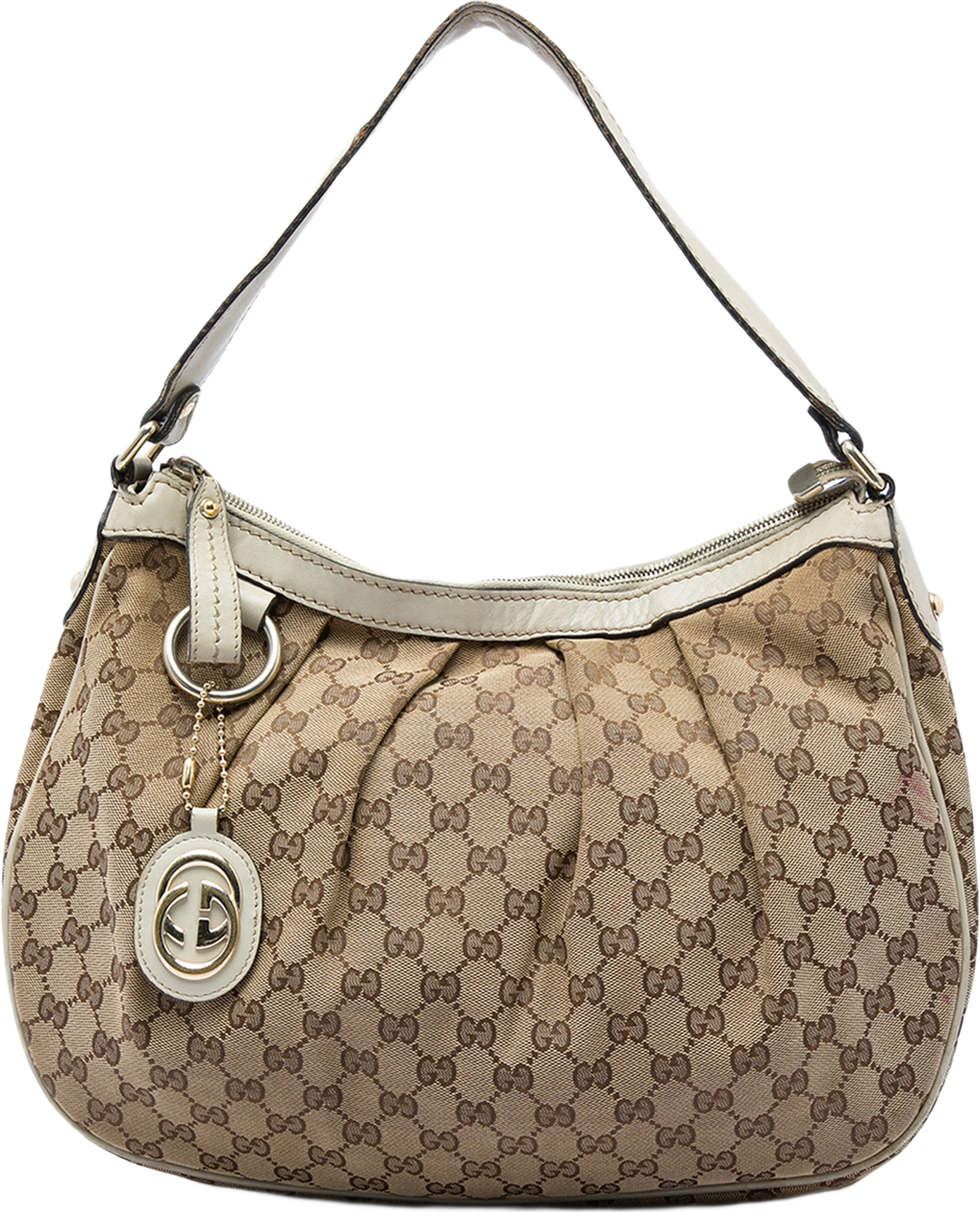 Gucci Gg Canvas Sukey Shoulder Bag, från Luxclusif, i färgen beige. Klicka för att öppna bilden i stort format