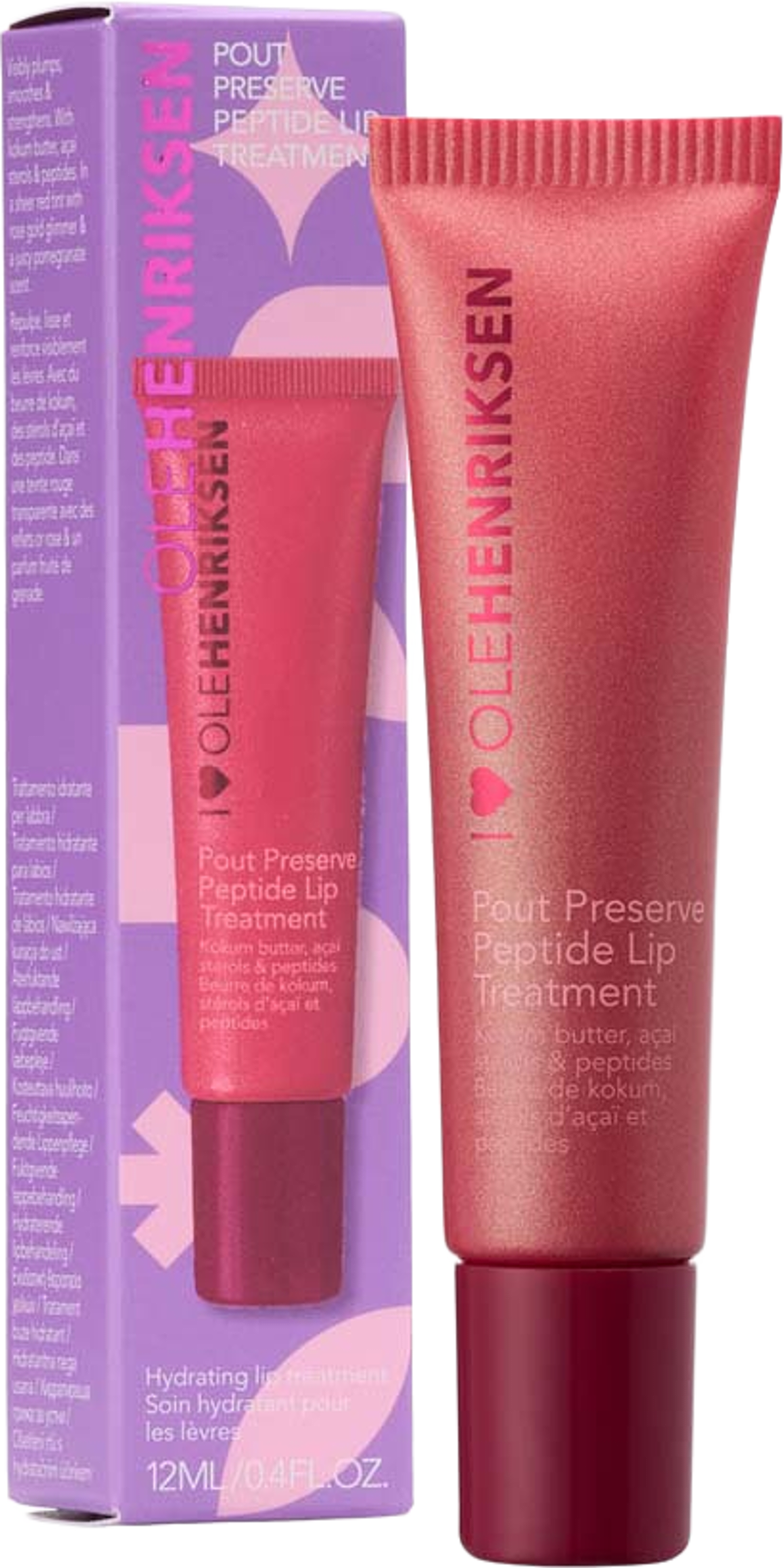 LIP TREATMENT Pout Preserve, från Ole Henriksen, i färgen Pomegranate Fizz. Klicka för att öppna bilden i stort format