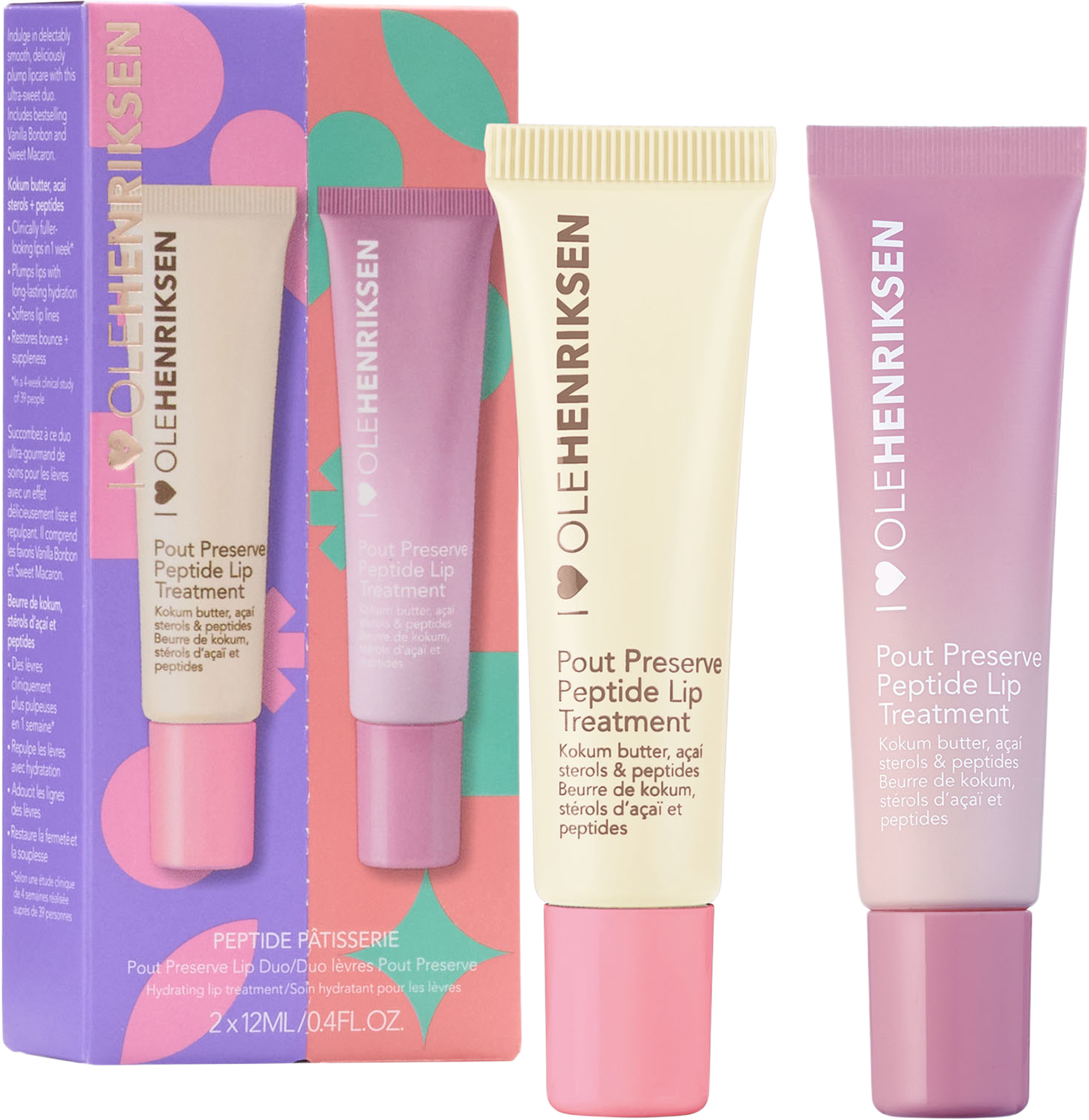 SETS Pout Preserve Duo Sweet Macaron + Vanilla Bonbon, från Ole Henriksen. Klicka för att öppna bilden i stort format
