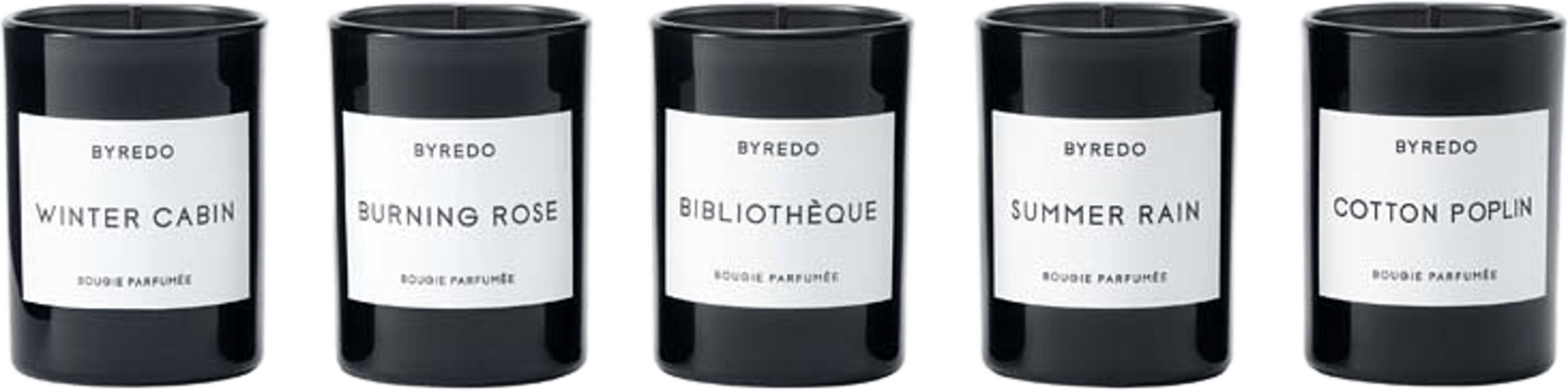 MINIATURE CANDLE SET 5X30G H26, från BYREDO. Klicka för att öppna bilden i stort format