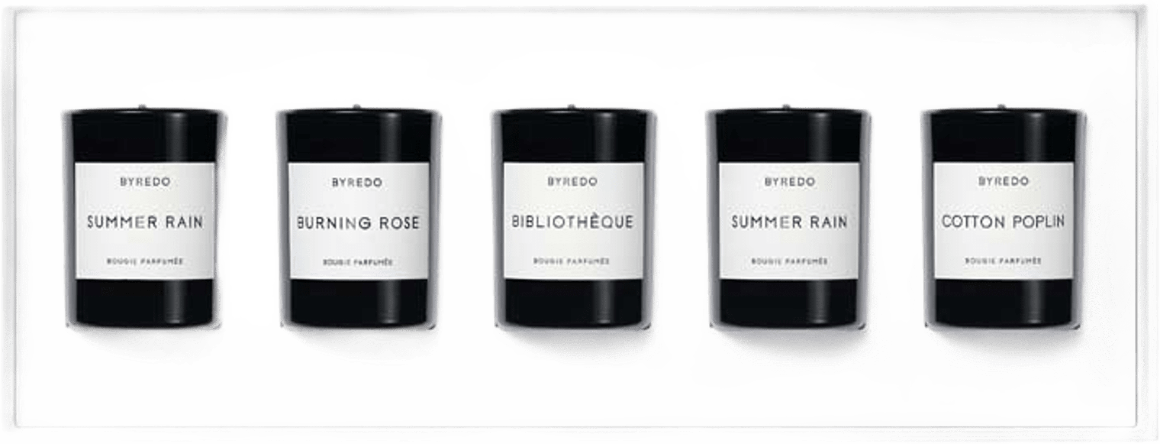 MINIATURE CANDLE SET 5X30G H26, från BYREDO. Klicka för att öppna bilden i stort format
