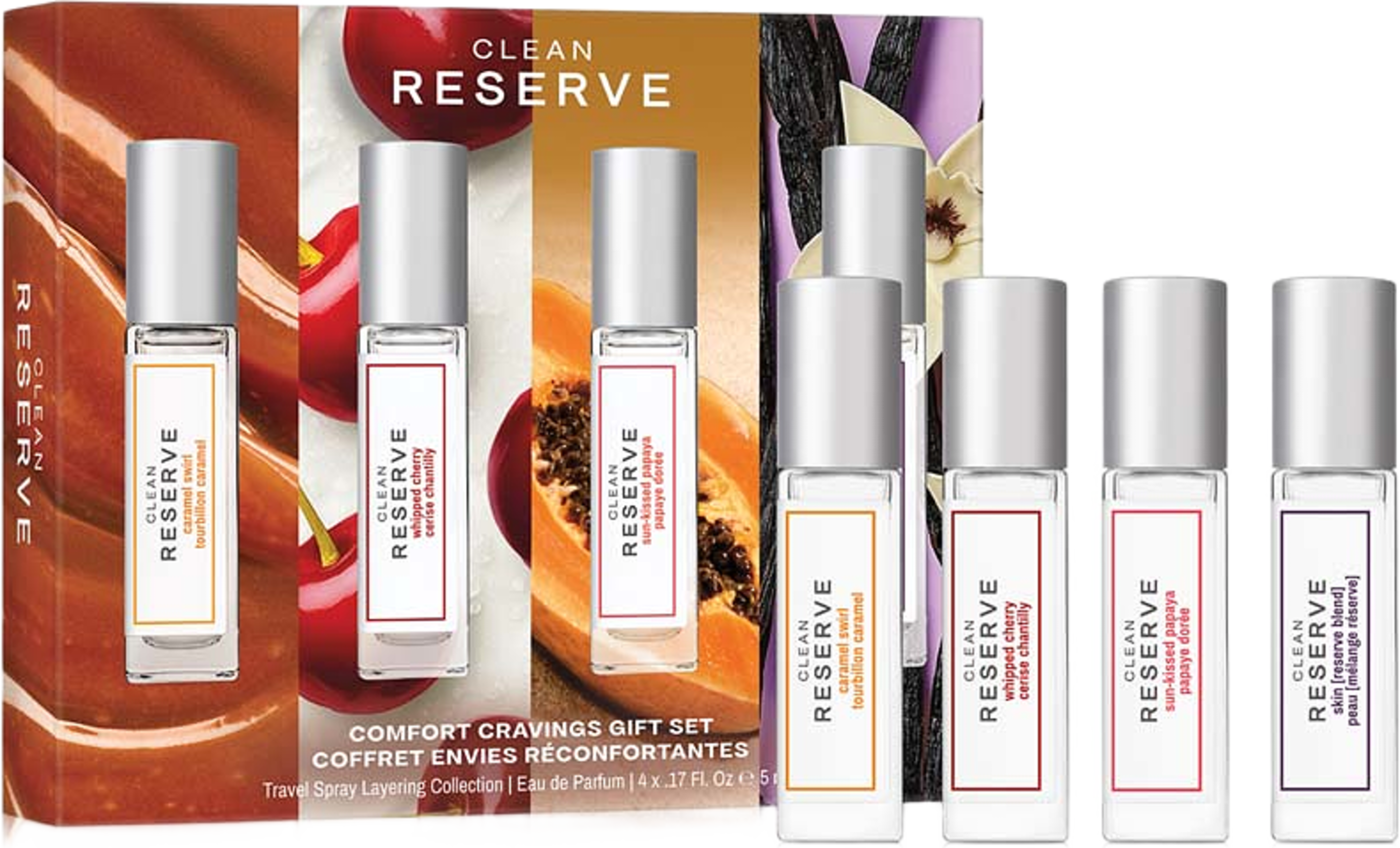 Gift Set Reserve Travel Spray Layering EdP 4 x 5 ml, från Clean. Klicka för att öppna bilden i stort format