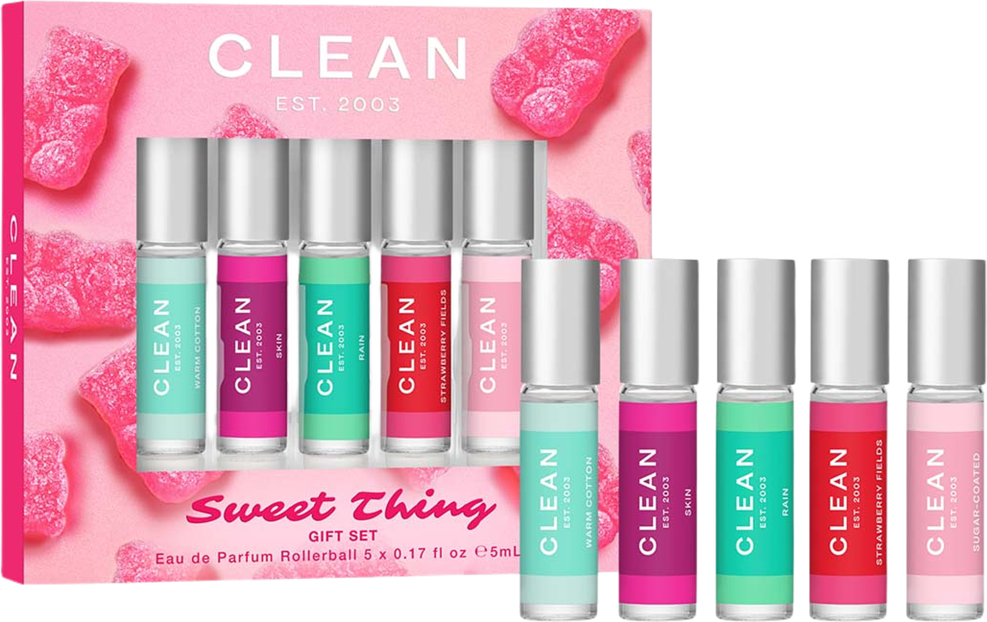 Gift Set Spring Sweet Things EdP 5 x 5 ml, från Clean. Klicka för att öppna bilden i stort format