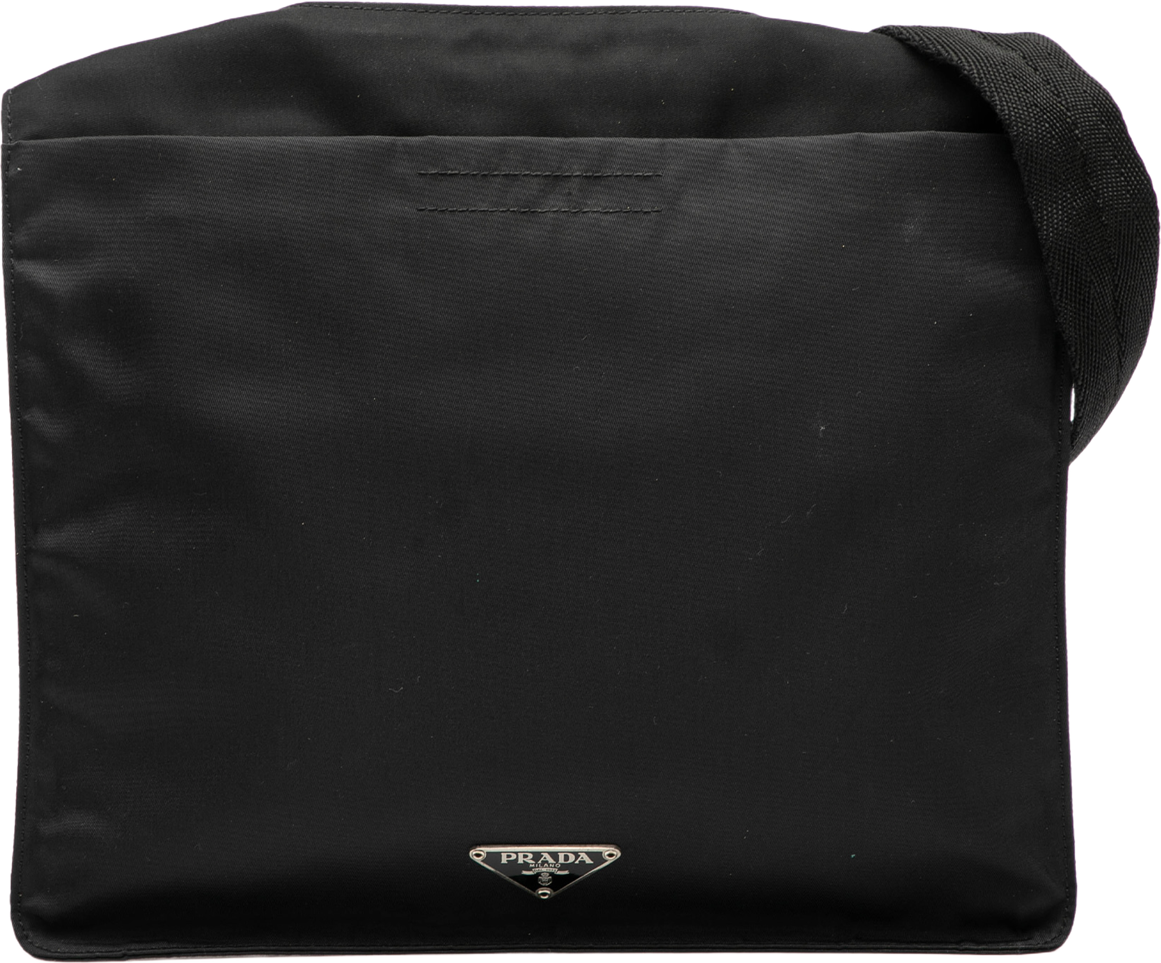 Prada Tessuto Zip Top Crossbody, från Luxclusif, i färgen black. Klicka för att öppna bilden i stort format