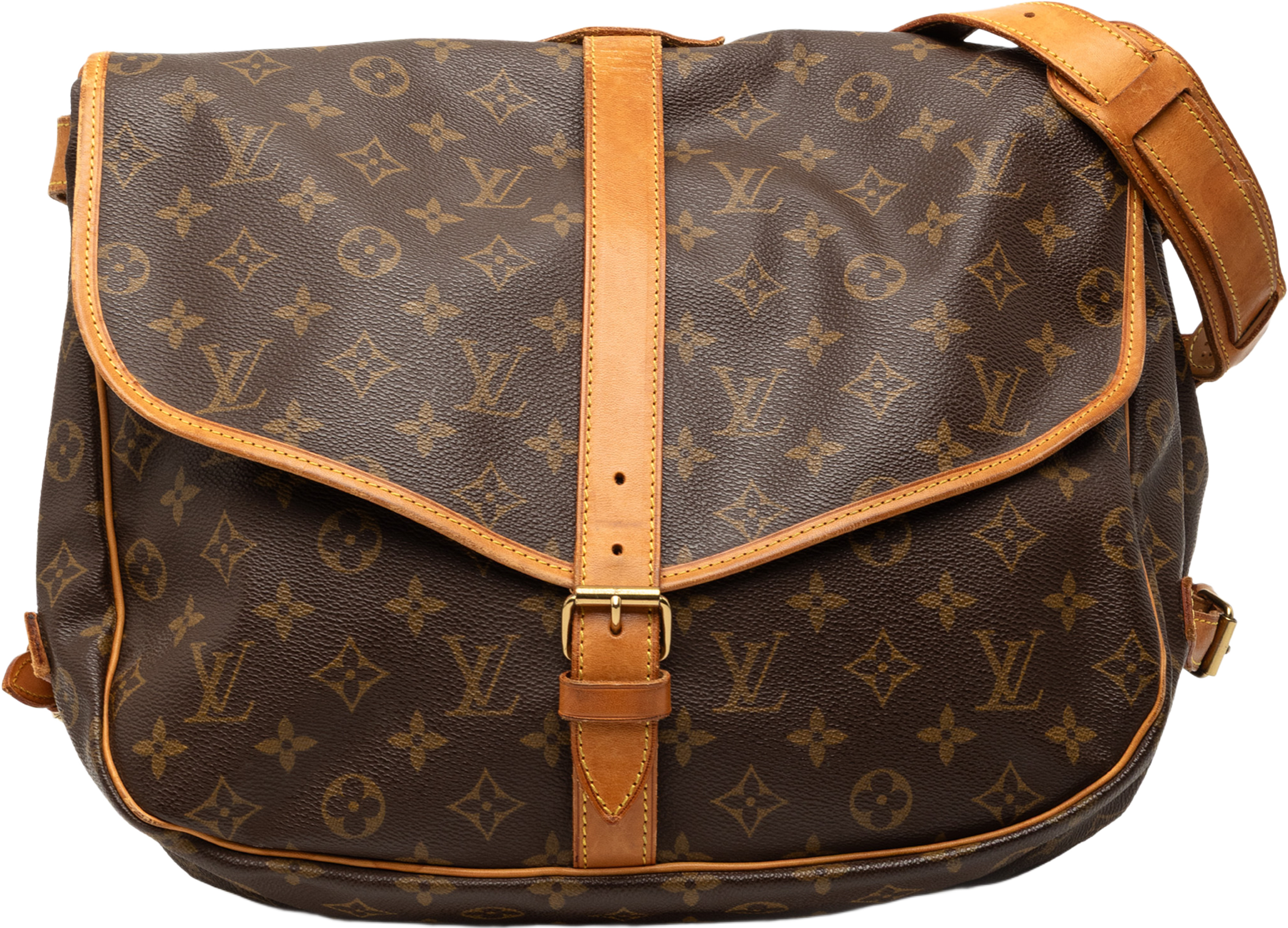 Louis Vuitton Monogram Saumur 35, från Luxclusif, i färgen brown. Klicka för att öppna bilden i stort format