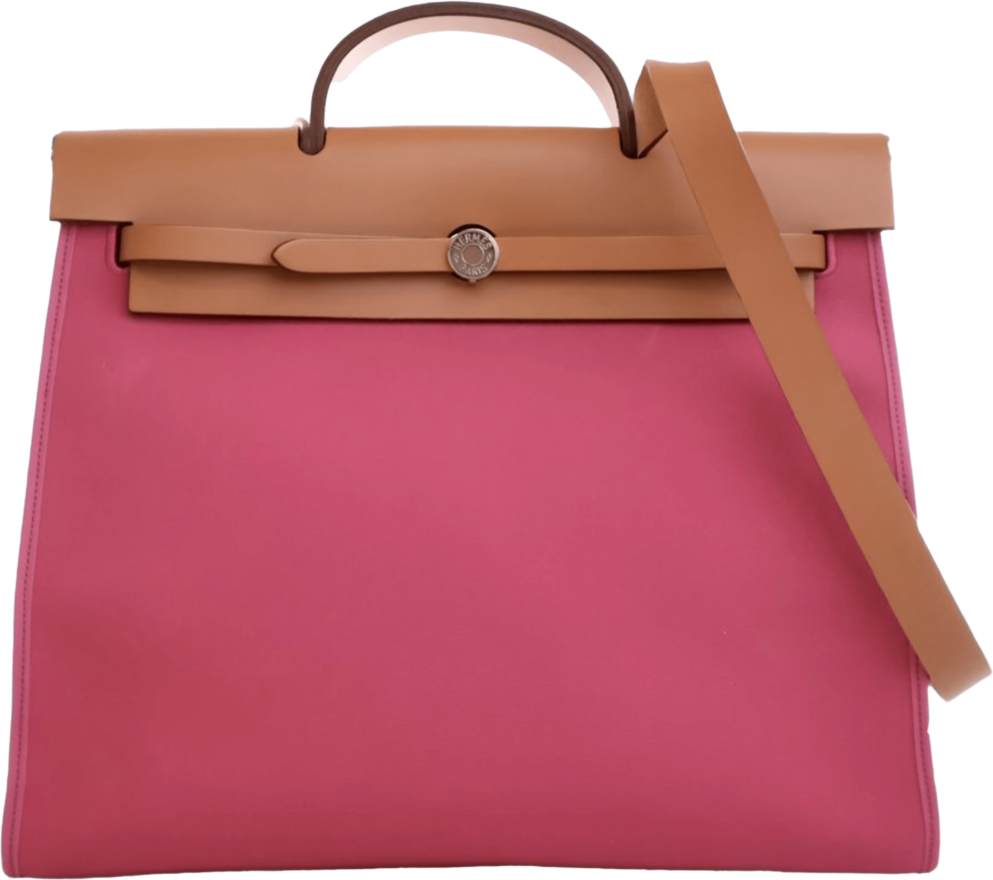 Hermès Toile Herbag Zip 39, från Luxclusif, i färgen pink. Klicka för att öppna bilden i stort format