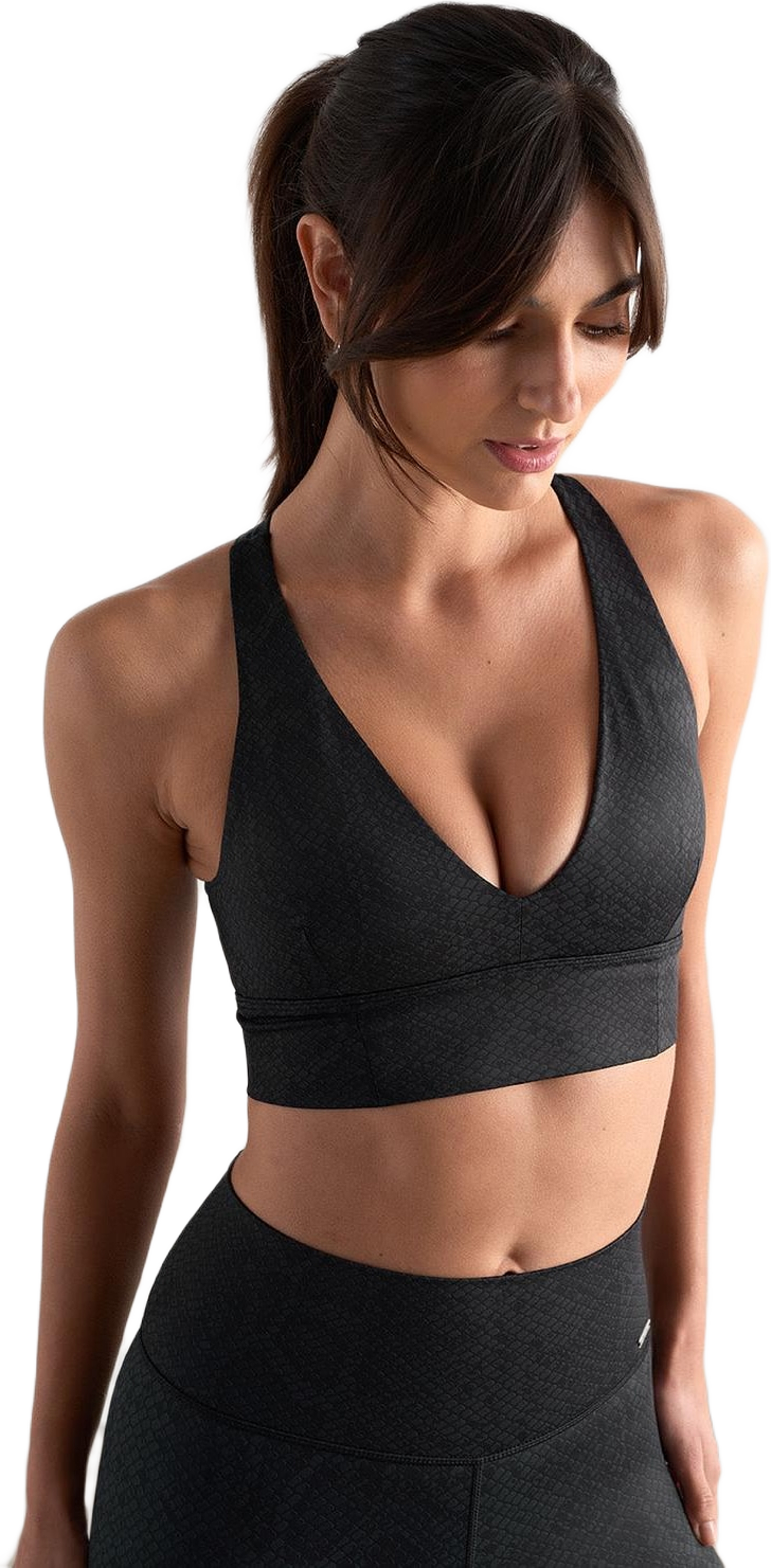 Black Viper Print Core Crossed Back Bra