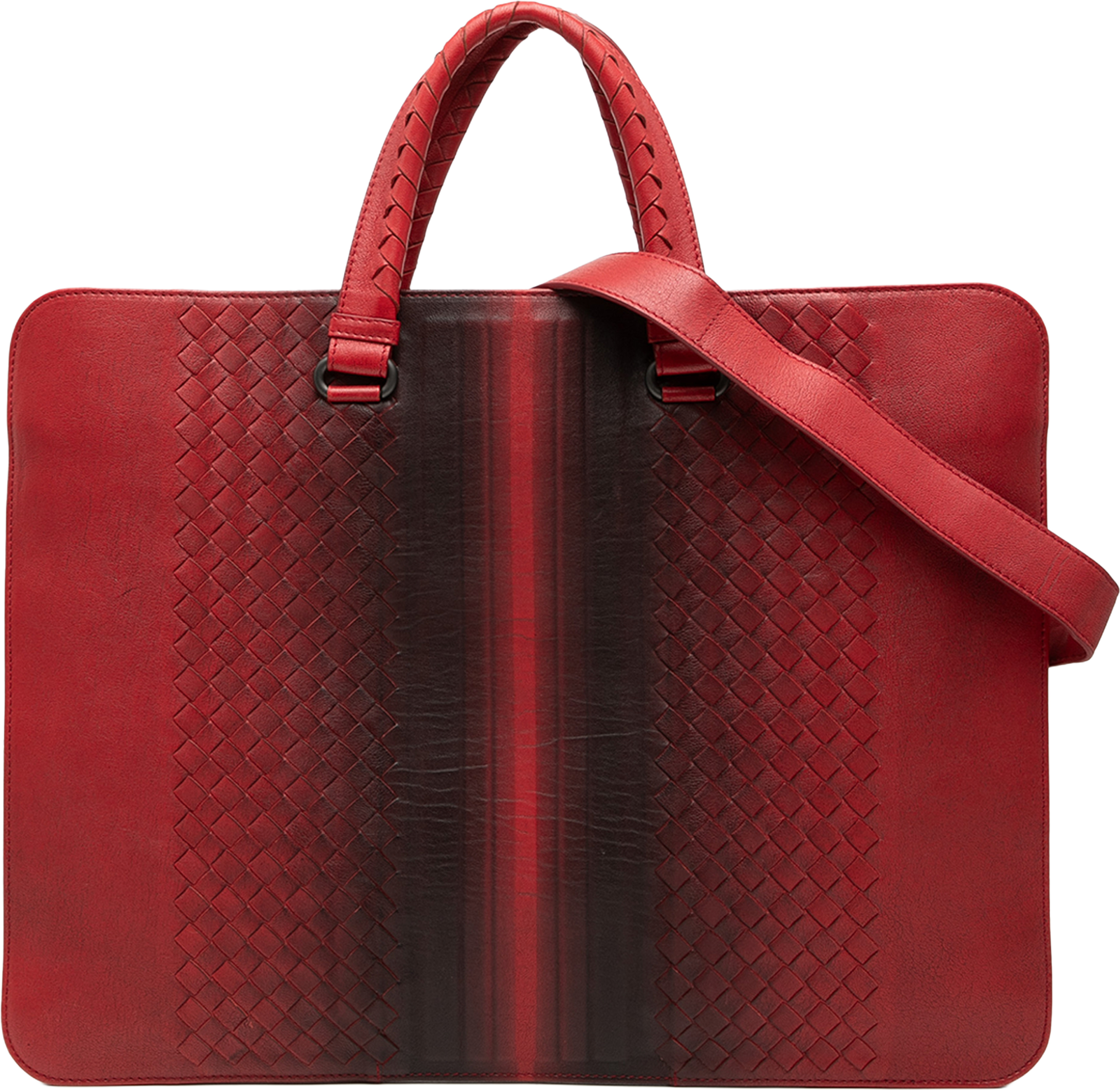 Bottega Veneta Nappa Intrecciato Briefcase, från Luxclusif, i färgen red. Klicka för att öppna bilden i stort format