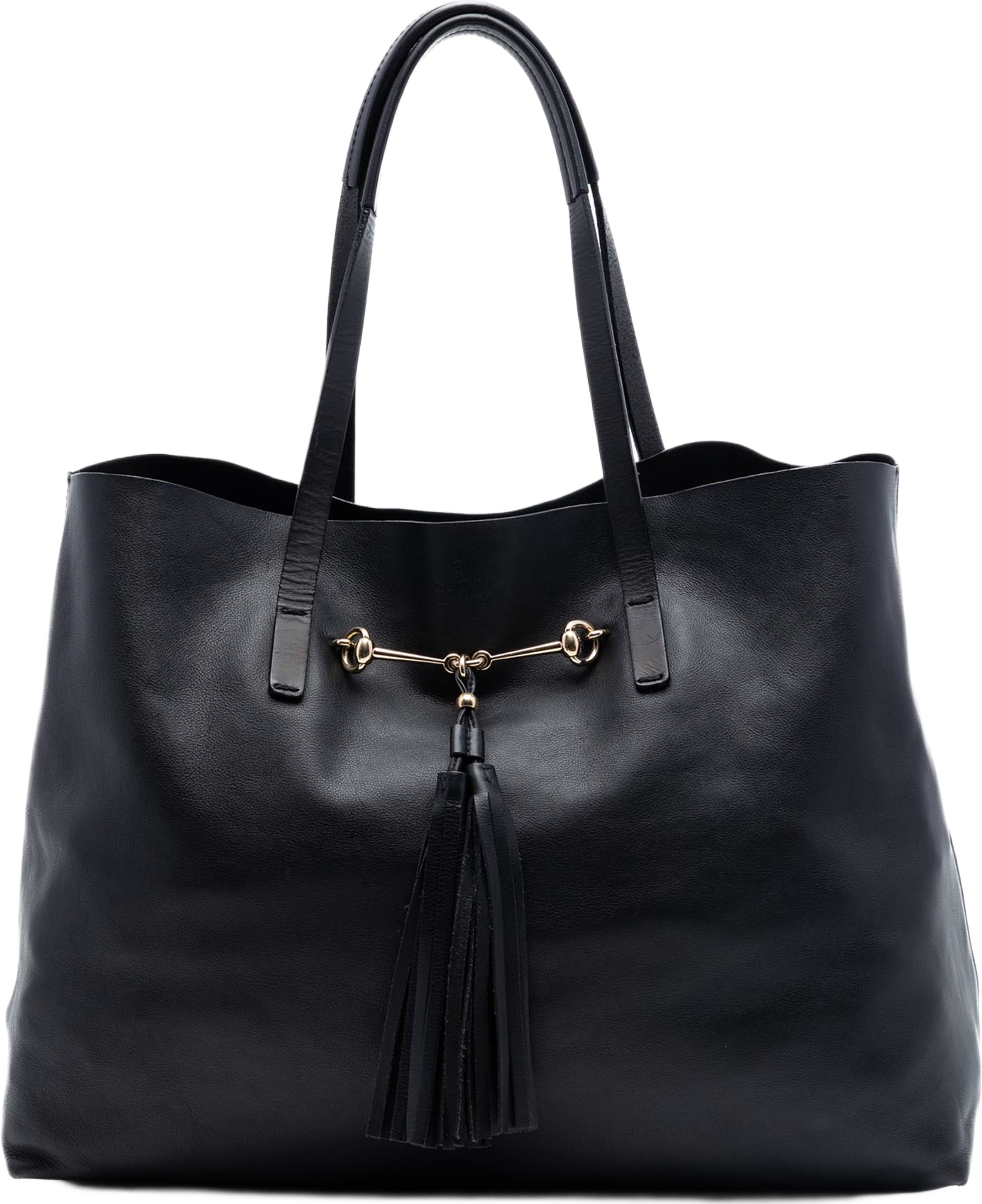 Gucci Medium Calfskin Park Avenue Horsebit Tote, från Luxclusif, i färgen black. Klicka för att öppna bilden i stort format