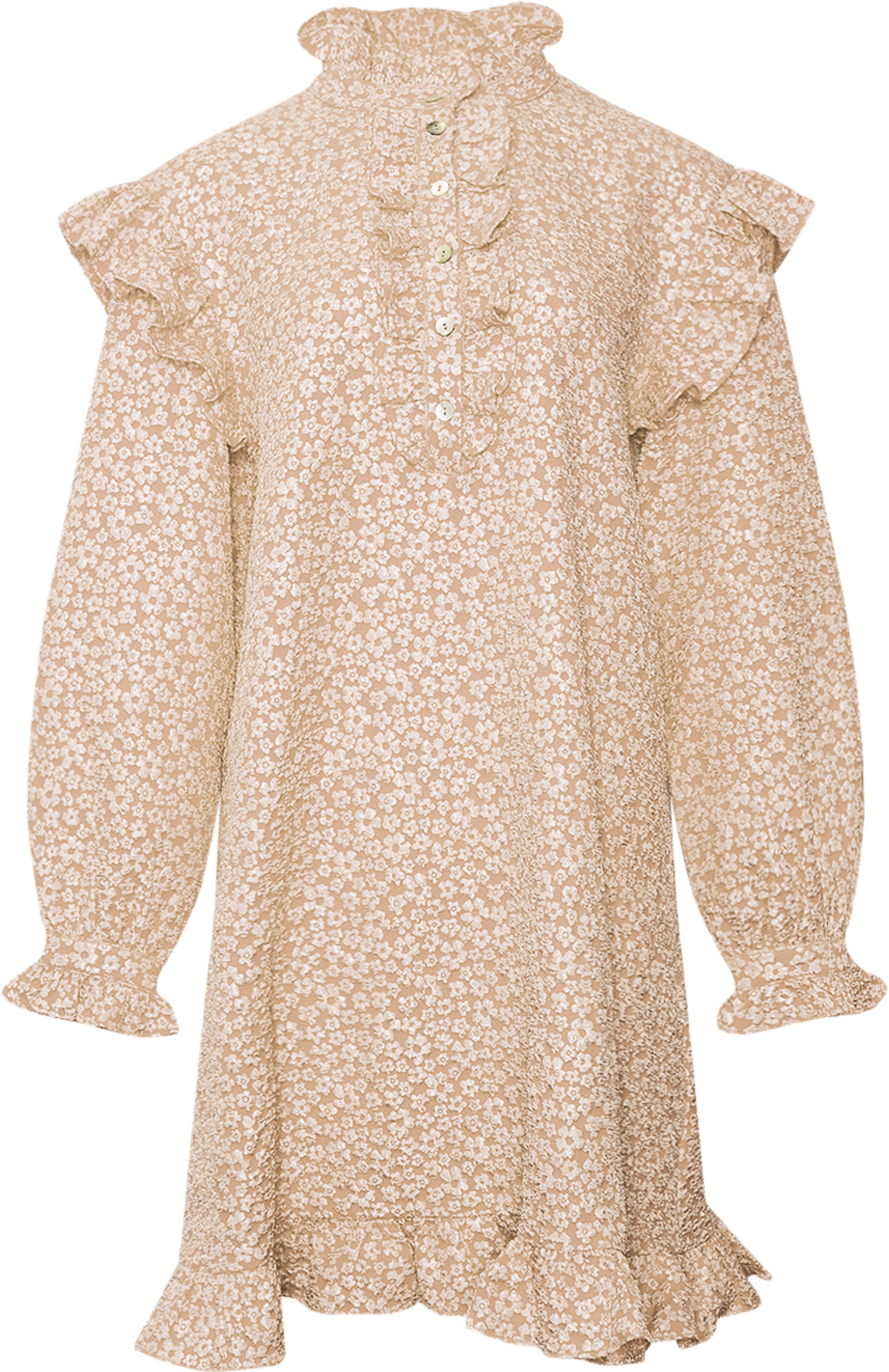 Reno Ruby Ruffle Dress - Oyster