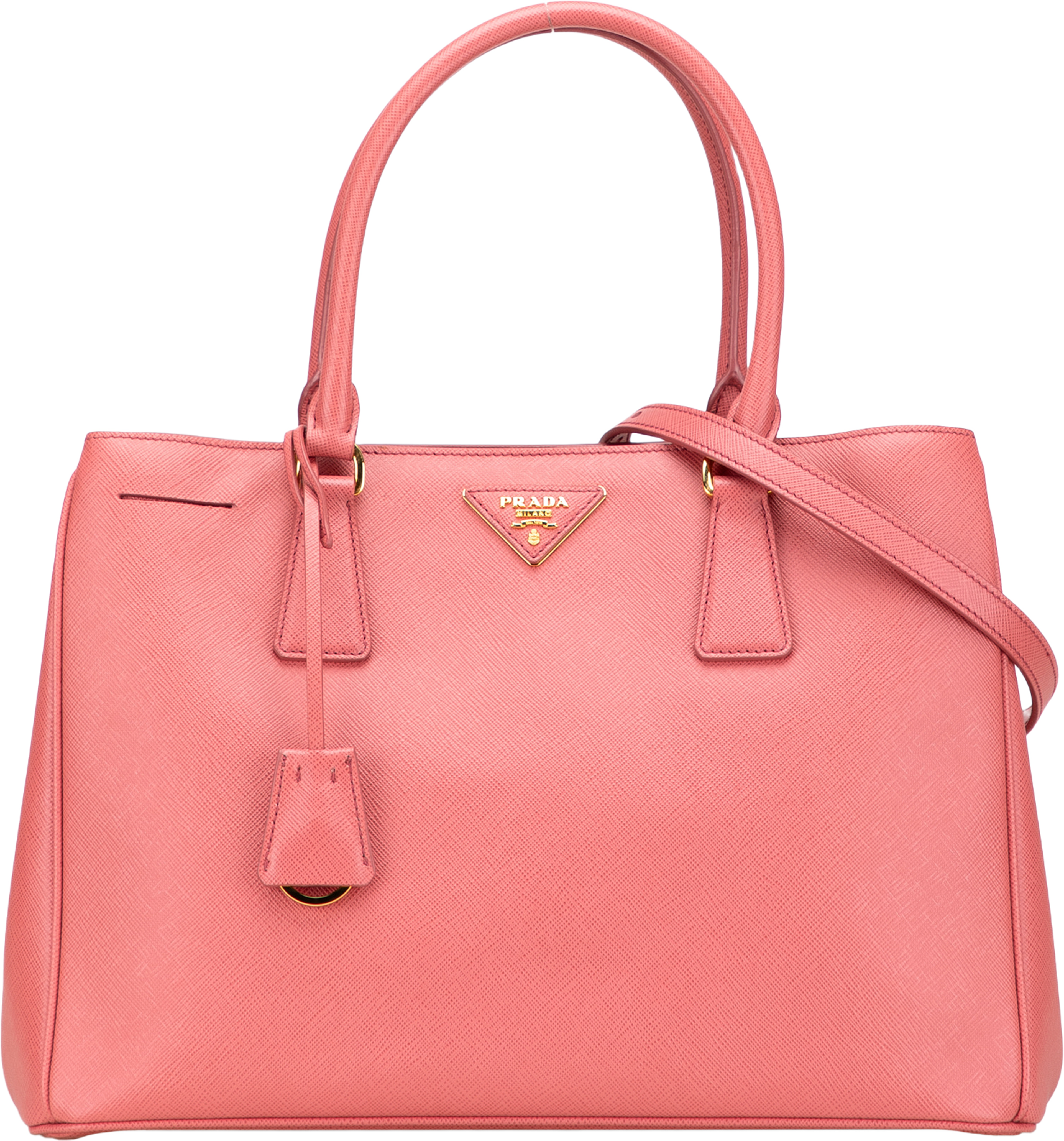 Prada Medium Saffiano Lux Galleria Satchel, från Luxclusif, i färgen blush. Klicka för att öppna bilden i stort format