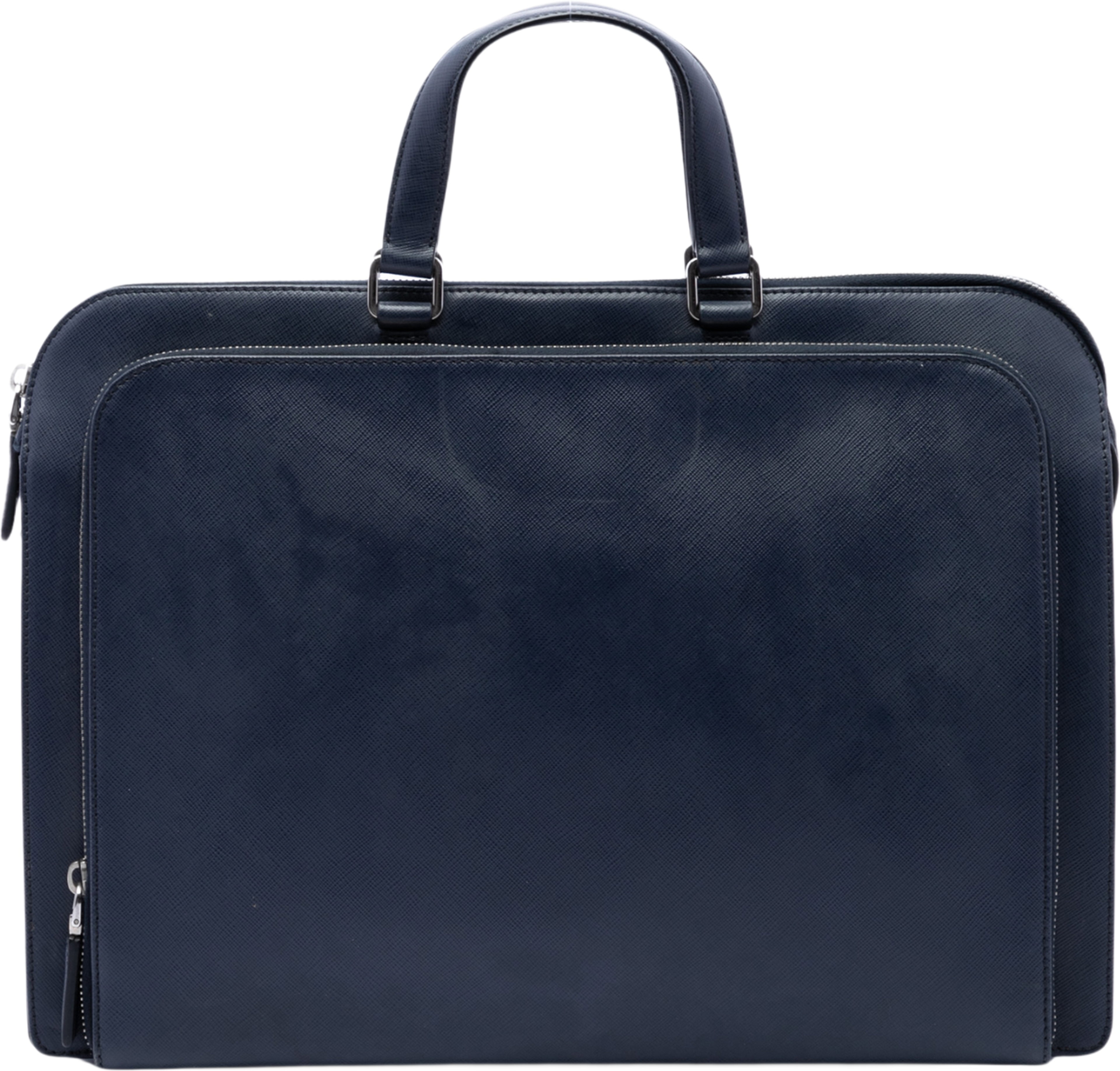 Prada Saffiano Business Bag, från Luxclusif, i färgen blå. Klicka för att öppna bilden i stort format