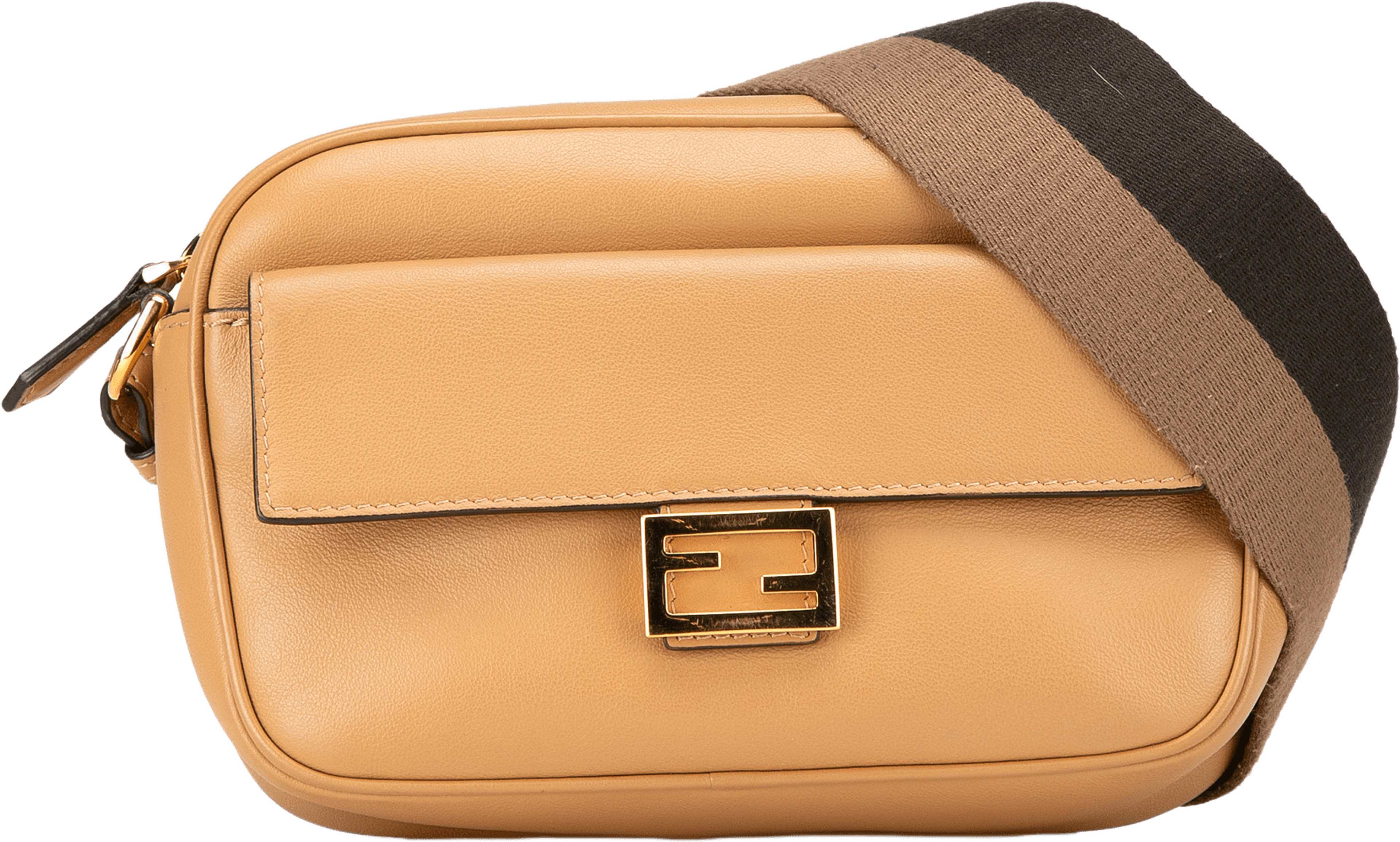 Fendi Leather Baguette Camera Bag, från Luxclusif, i färgen beige. Klicka för att öppna bilden i stort format
