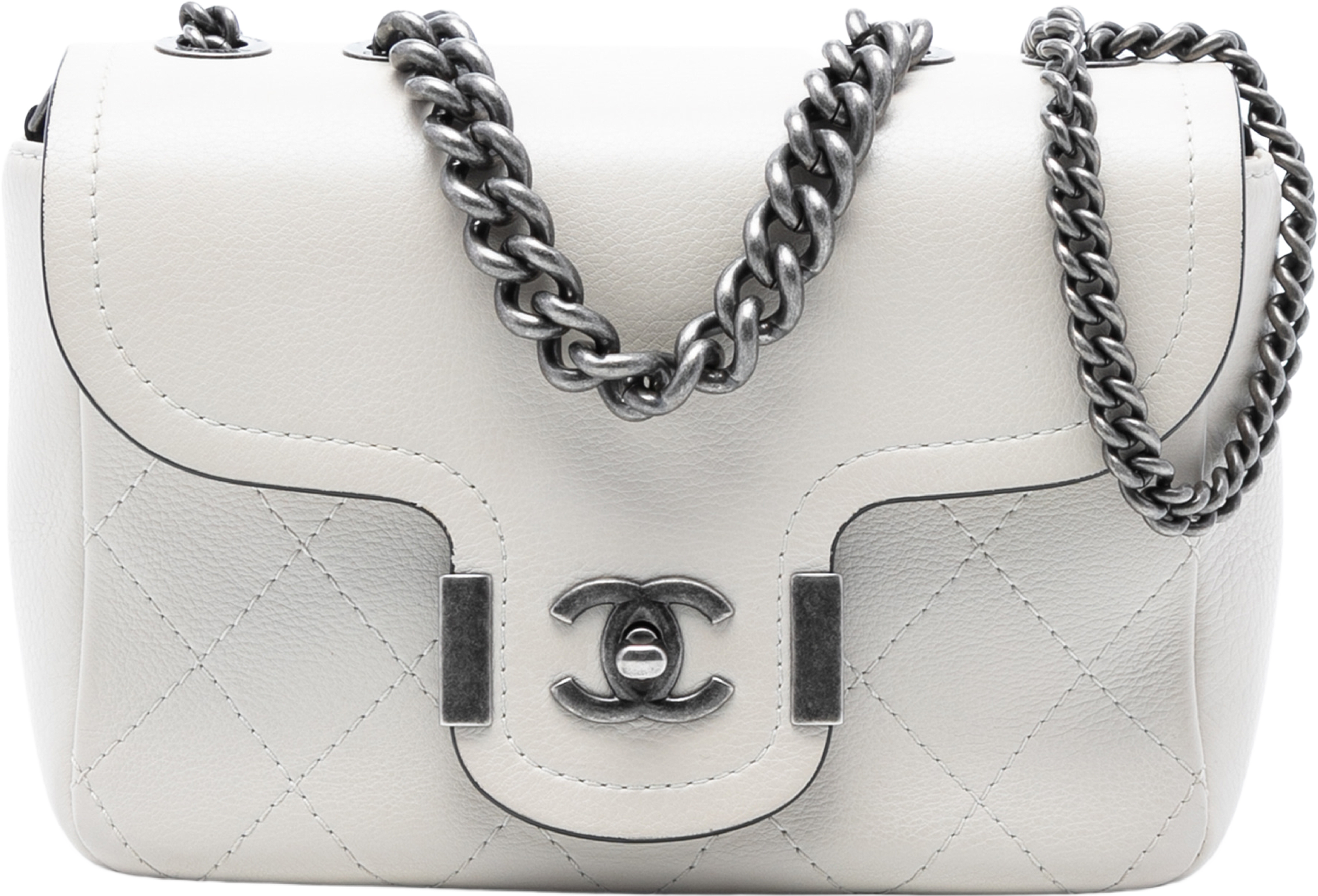 Chanel Paris-greece Calfskin Archi Chic Flap, från Luxclusif, i färgen white. Klicka för att öppna bilden i stort format