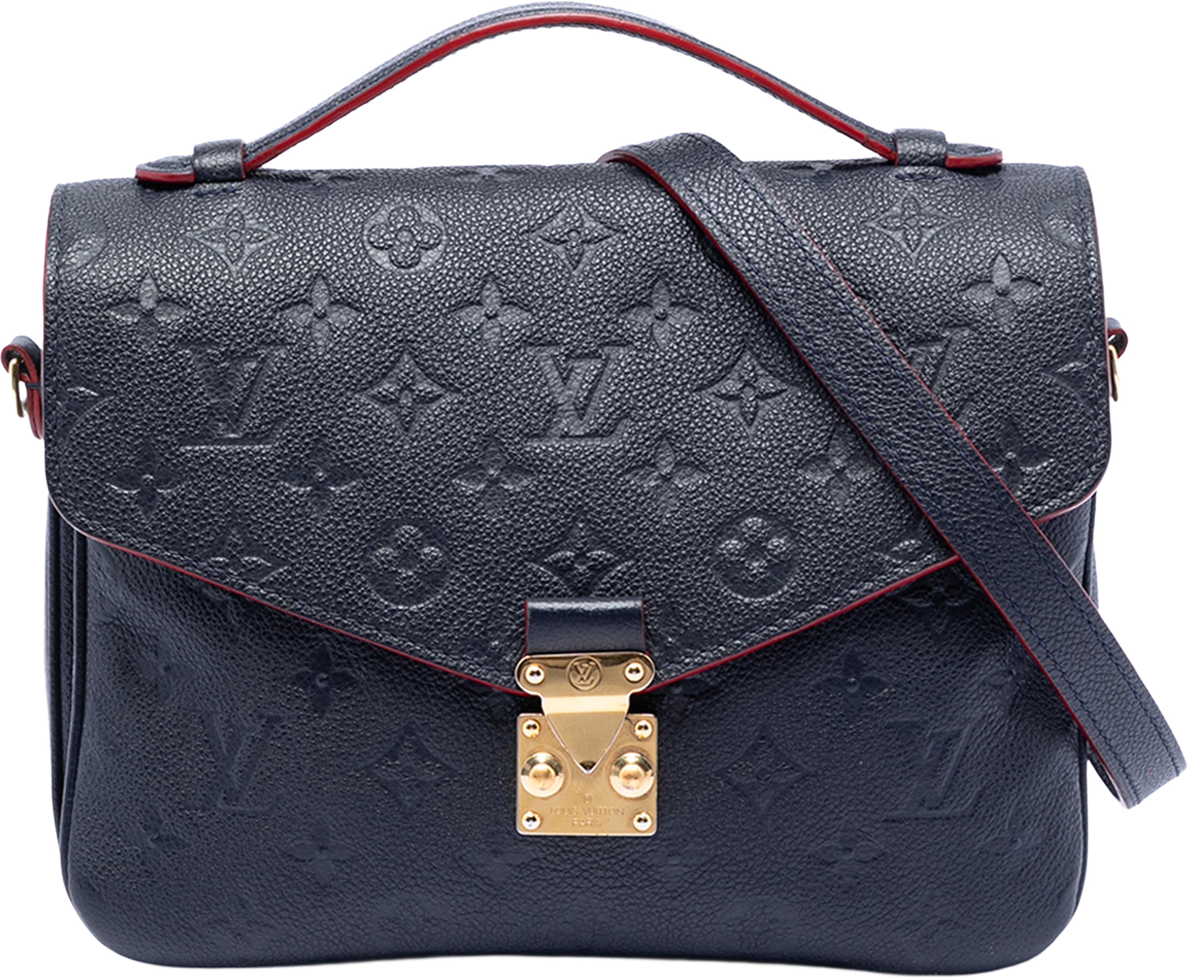 Louis Vuitton Monogram Empreinte Pochette Metis, från Luxclusif, i färgen blue. Klicka för att öppna bilden i stort format