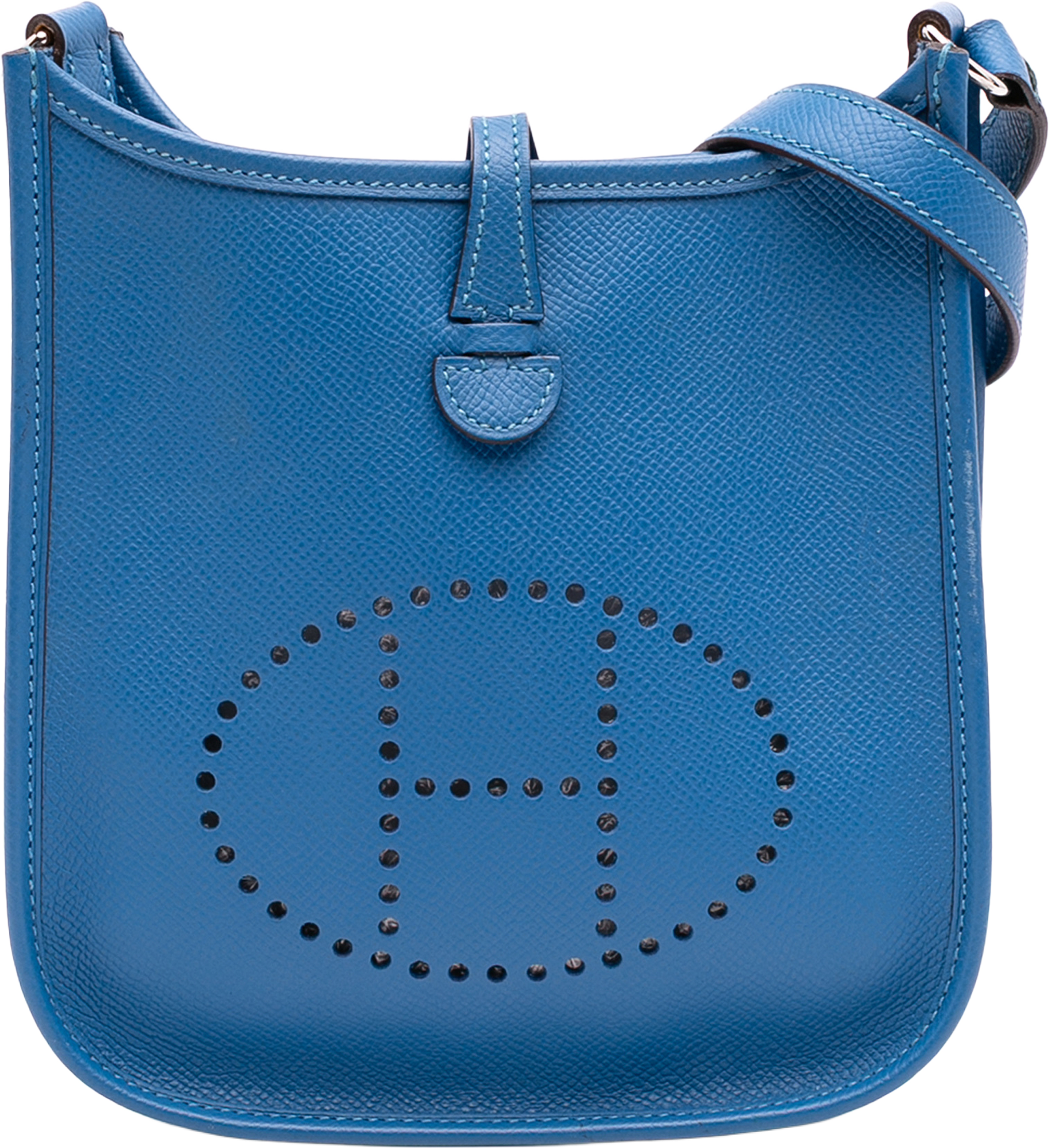 Hermès Epsom Evelyne Tpm, från Luxclusif, i färgen blue. Klicka för att öppna bilden i stort format