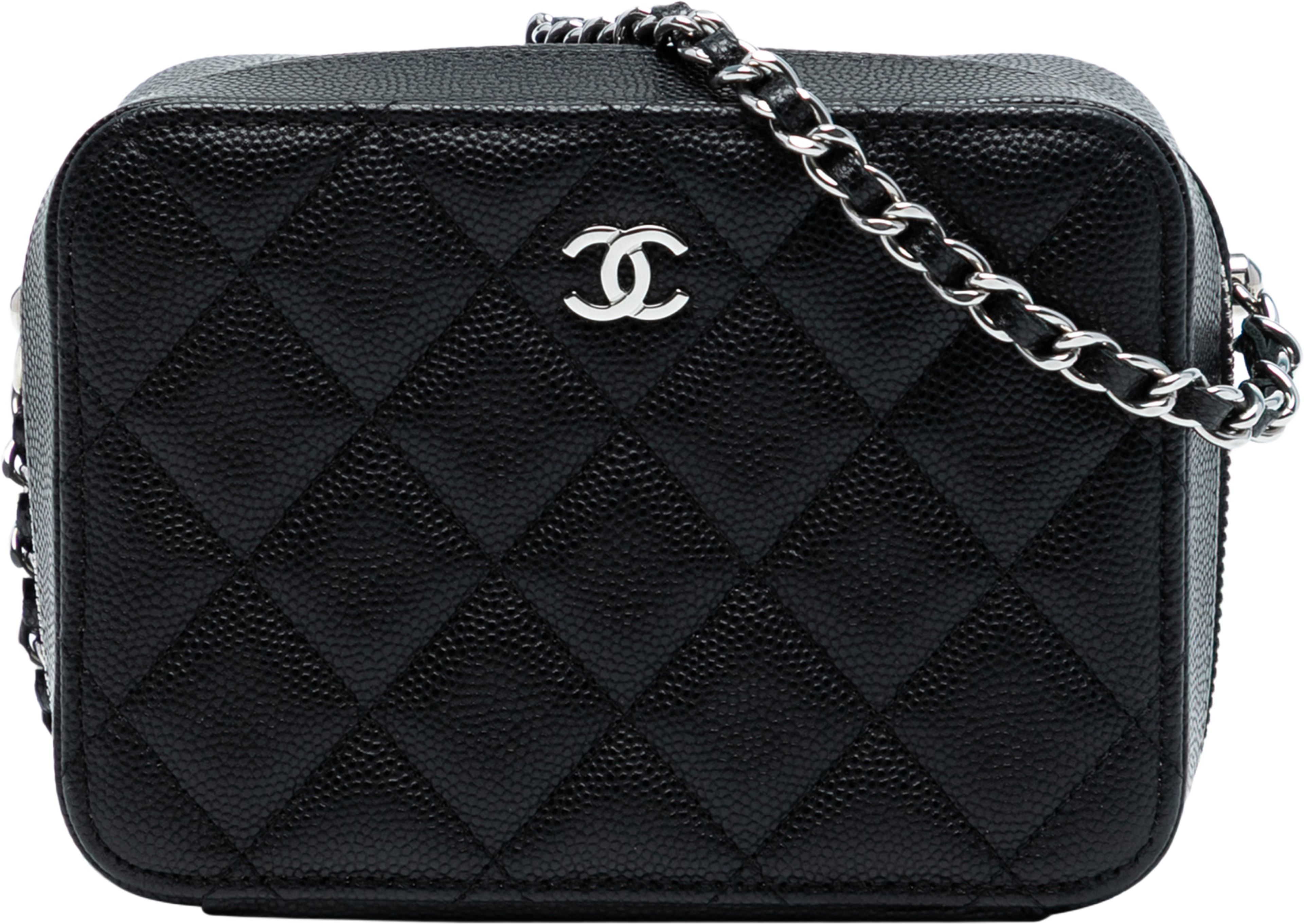 Chanel Cc Quilted Caviar Camera Bag, från Luxclusif, i färgen black. Klicka för att öppna bilden i stort format