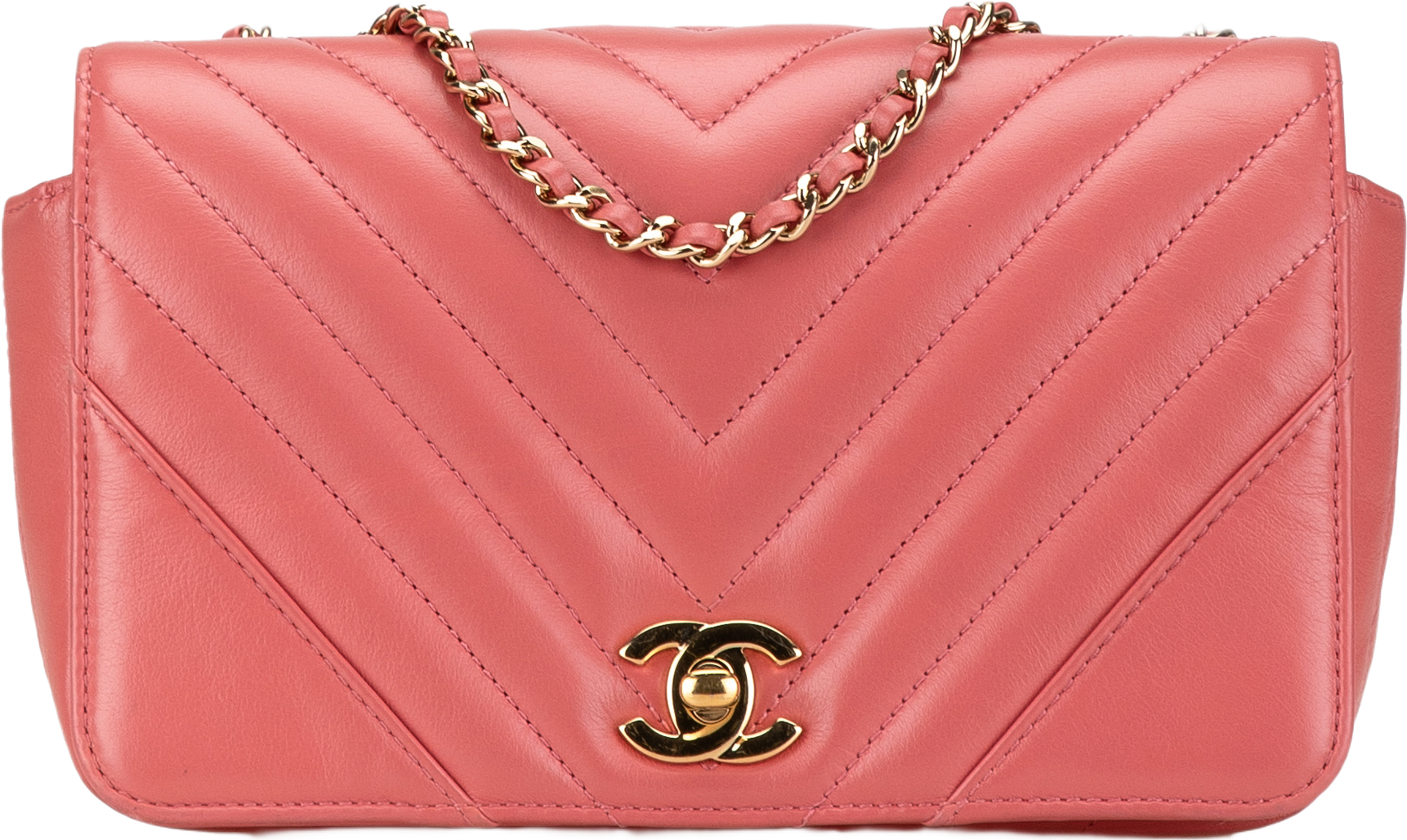 Chanel Mini Chevron Calfskin Statement Flap