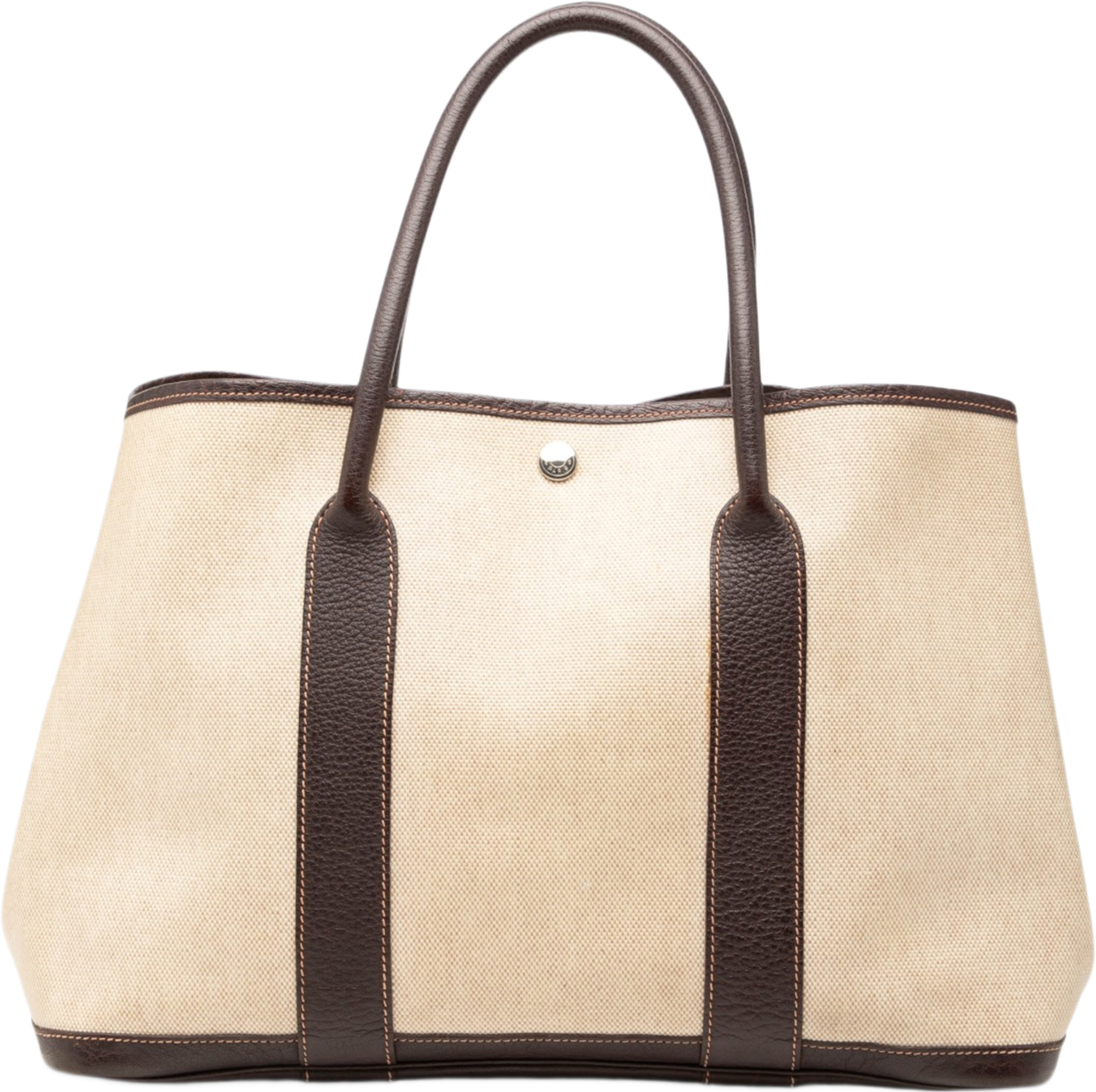 Hermès Toile And Negonda Garden Party 36, från Luxclusif, i färgen beige. Klicka för att öppna bilden i stort format