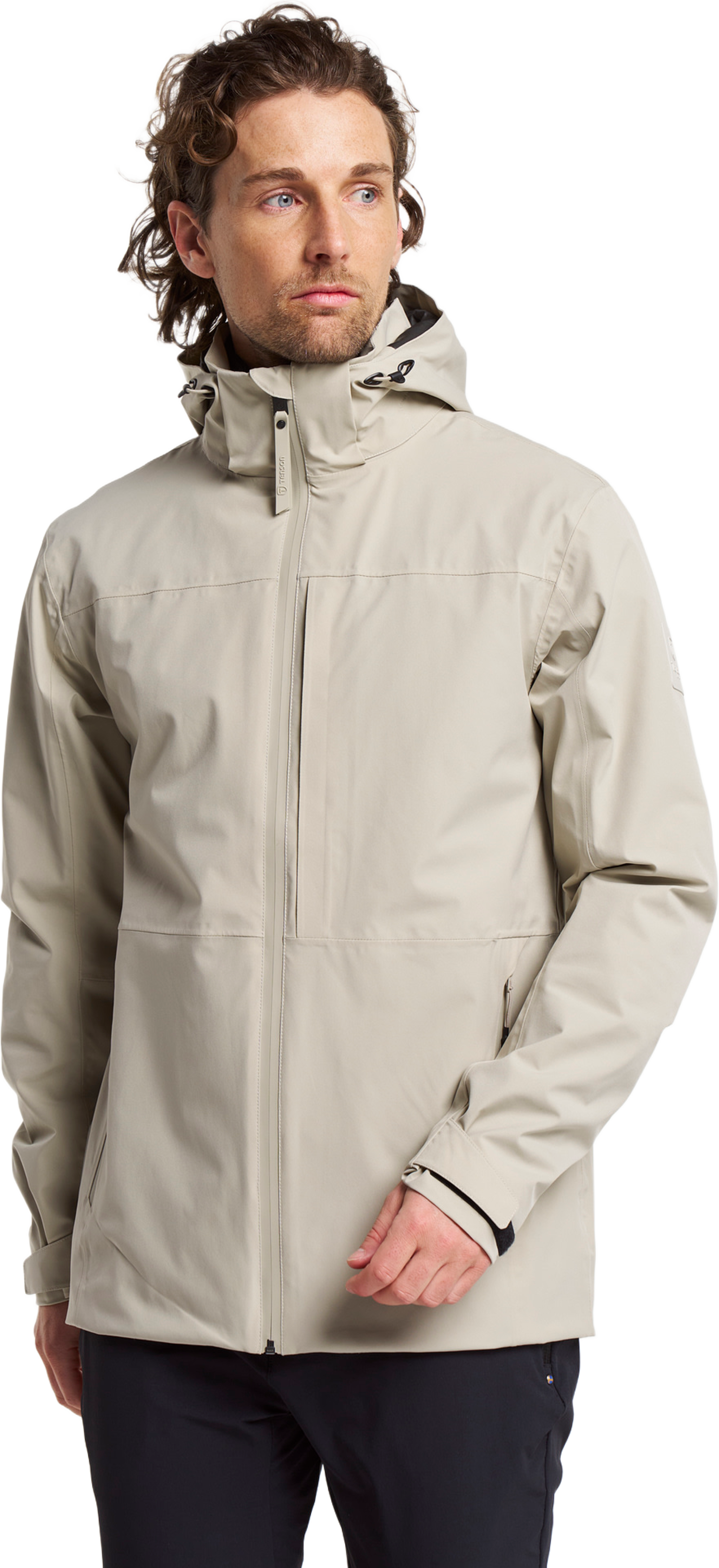 Cloudburst Jacket Men, från Tenson, i färgen sand. Klicka för att öppna bilden i stort format