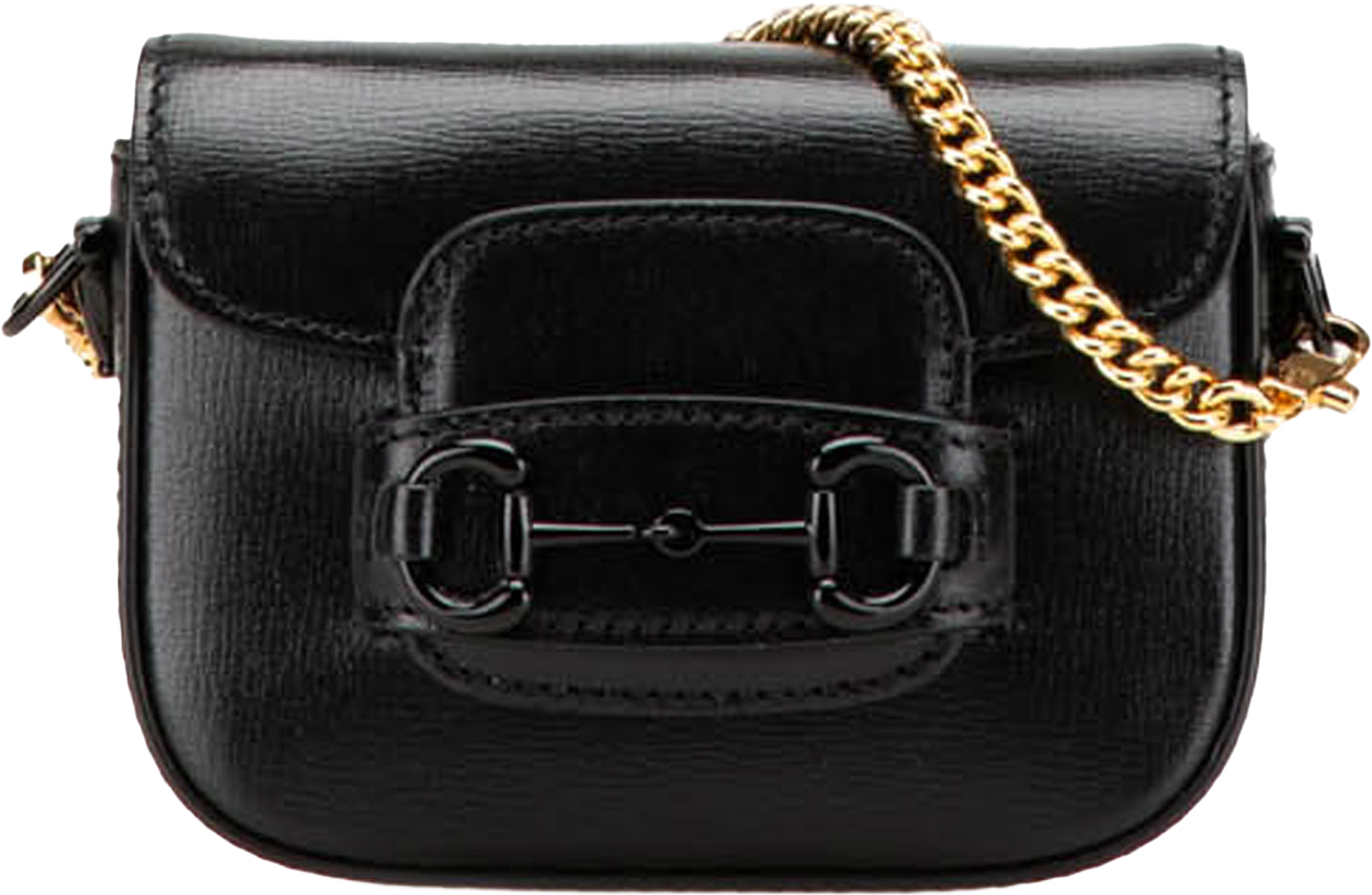 Gucci Mini Leather Horsebit 1955 Web Satchel, från Luxclusif, i färgen black. Klicka för att öppna bilden i stort format