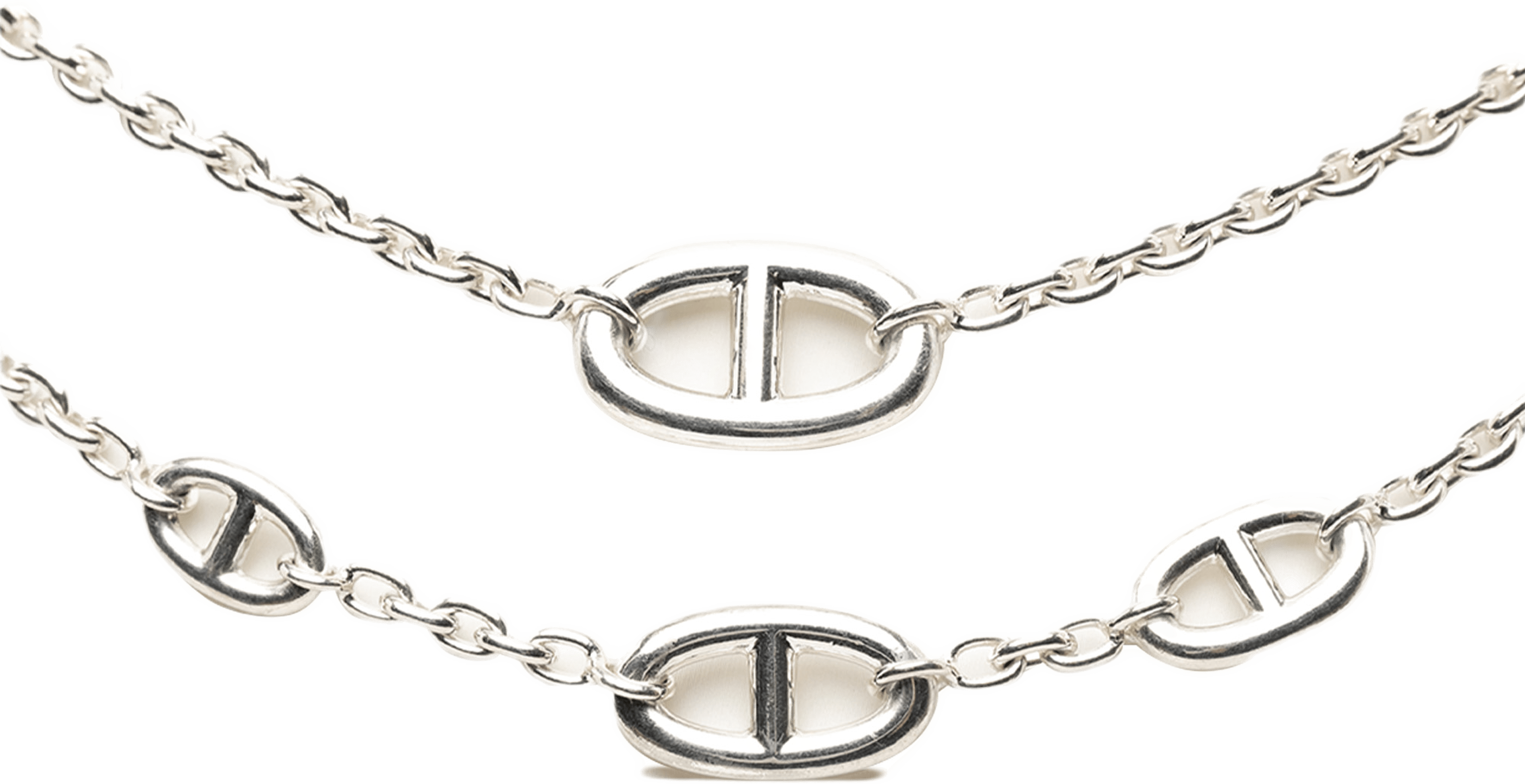 Hermès Sterling Silver Farandole Long Necklace 160, från Luxclusif, i färgen silver. Klicka för att öppna bilden i stort format