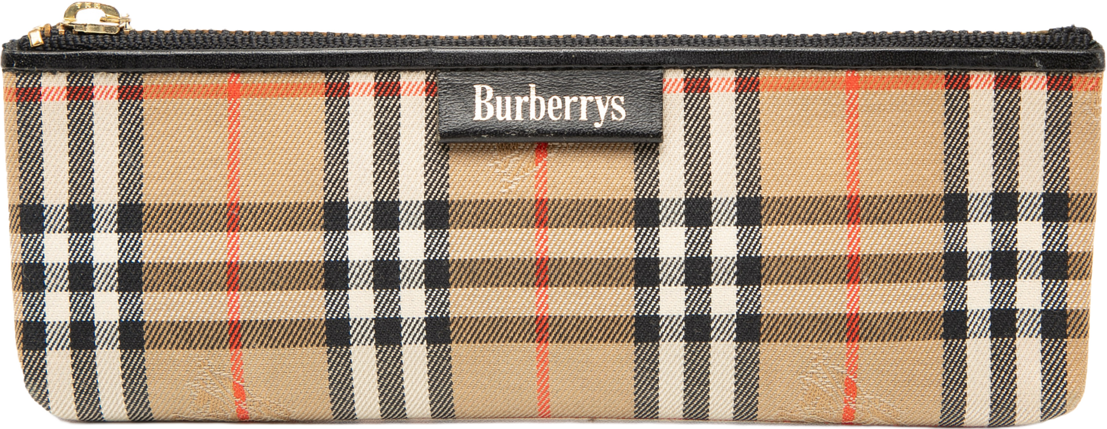 Burberry Haymarket Check Canvas Pencil Case, från Luxclusif, i färgen beige. Klicka för att öppna bilden i stort format