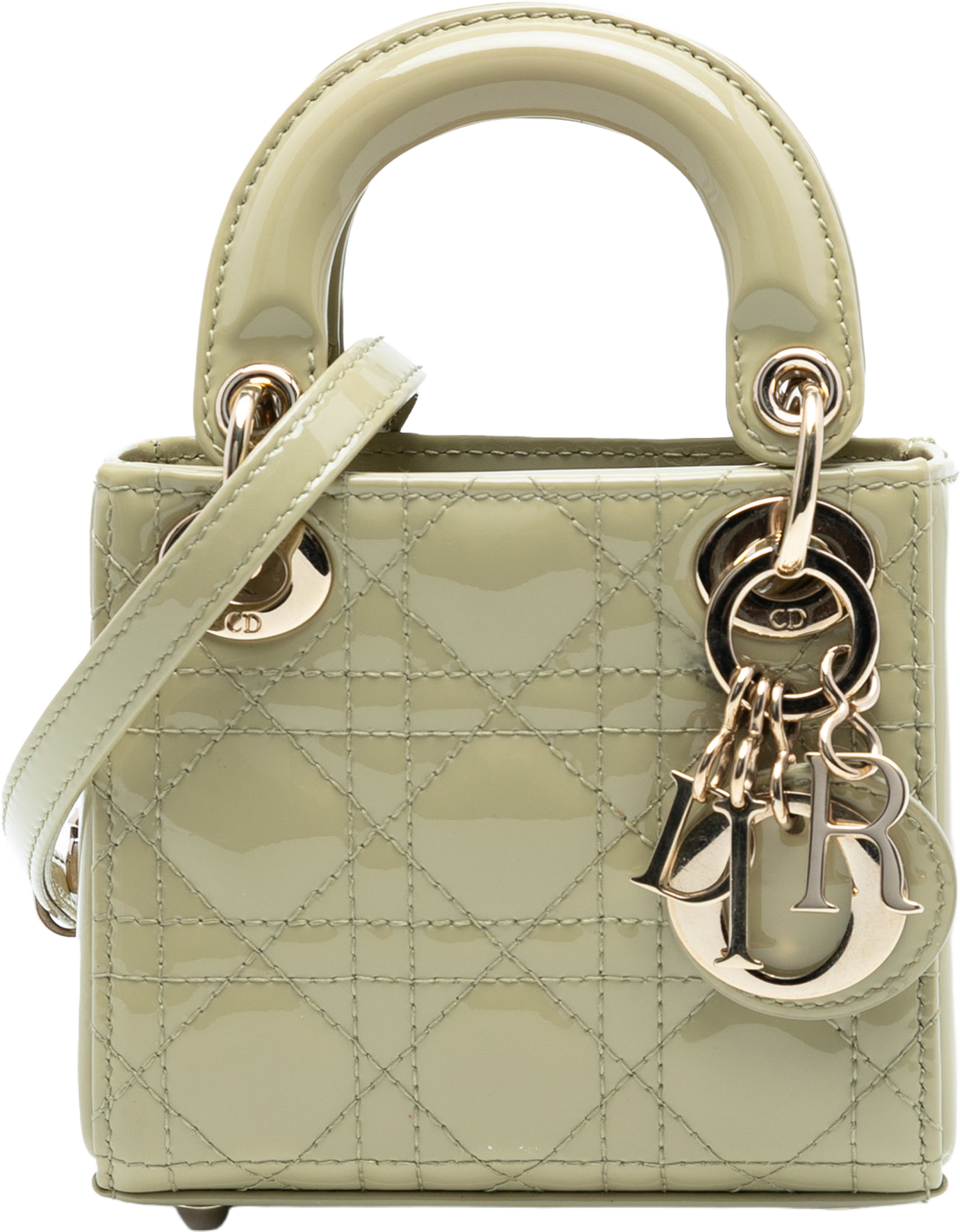 Dior Micro Patent Cannage Lady Dior, från Luxclusif, i färgen mint. Klicka för att öppna bilden i stort format