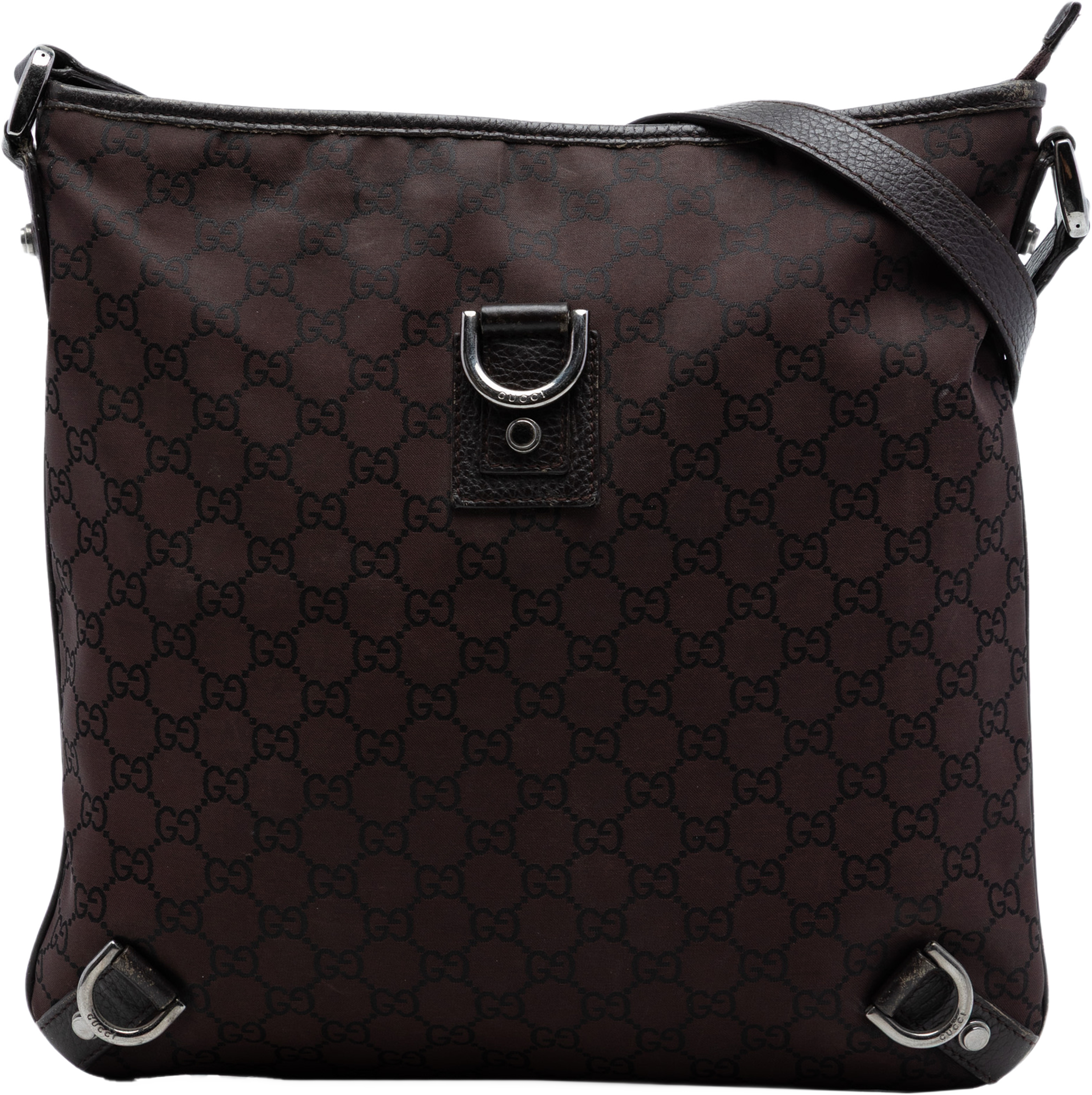 Gucci Gg Nylon Abbey D Ring Crossbody, från Luxclusif, i färgen dark brown. Klicka för att öppna bilden i stort format