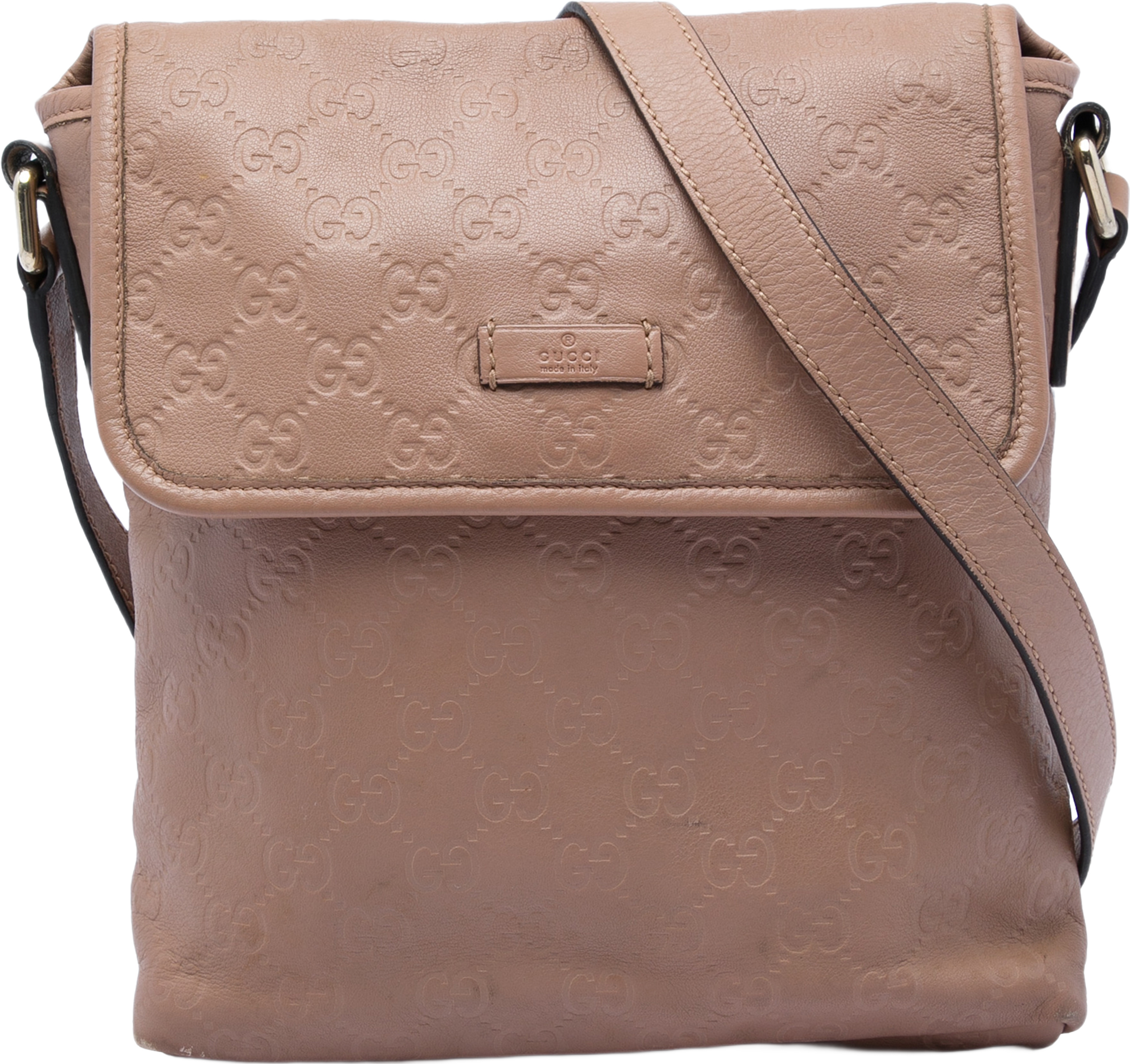 Gucci Guccissima Crossbody, från Luxclusif, i färgen brun. Klicka för att öppna bilden i stort format