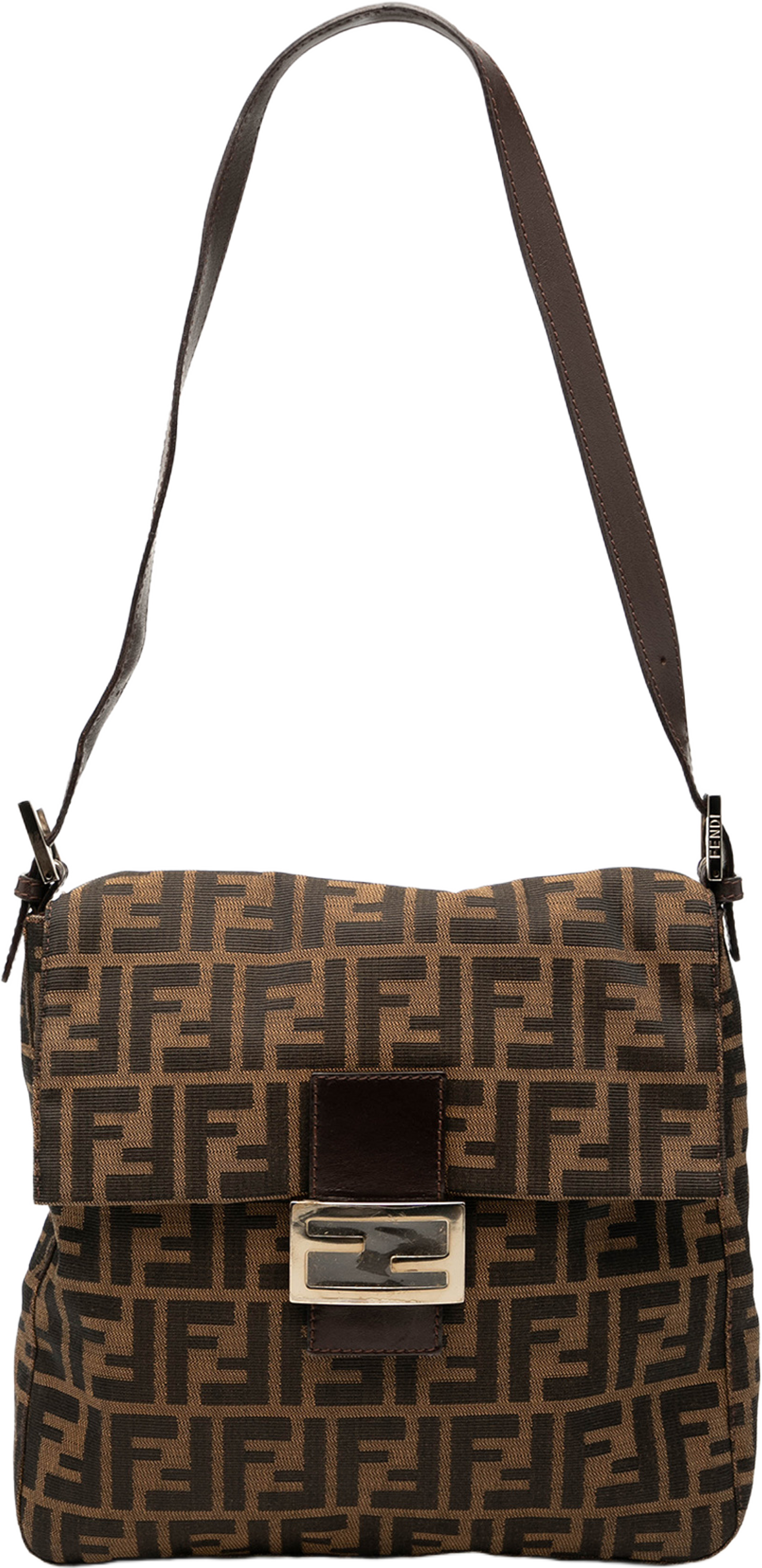 Fendi Zucca Canvas Shoulder Bag, från Luxclusif, i färgen brown. Klicka för att öppna bilden i stort format