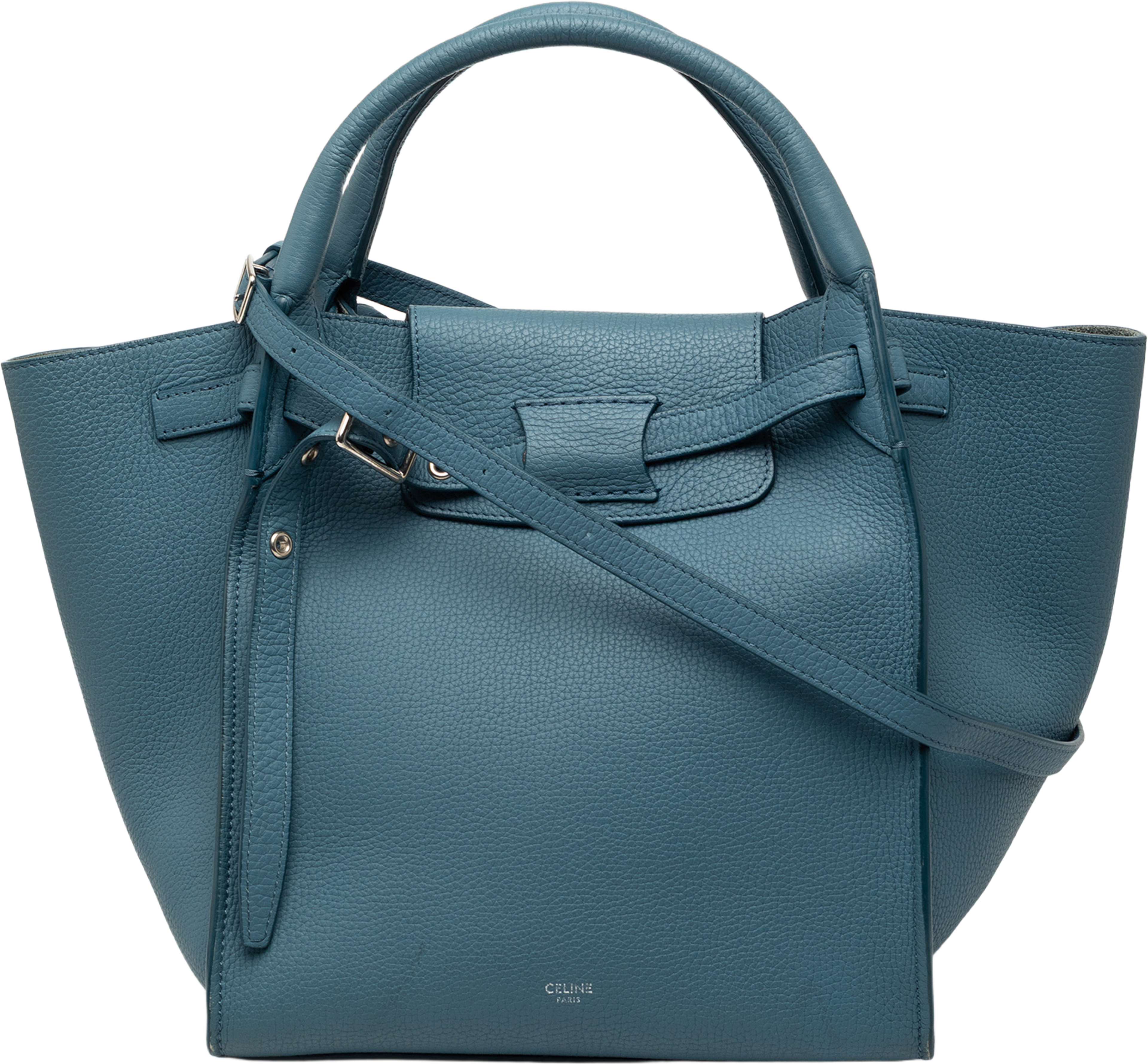 Celine Small Grained Calfskin Big Bag, från Luxclusif, i färgen blue. Klicka för att öppna bilden i stort format